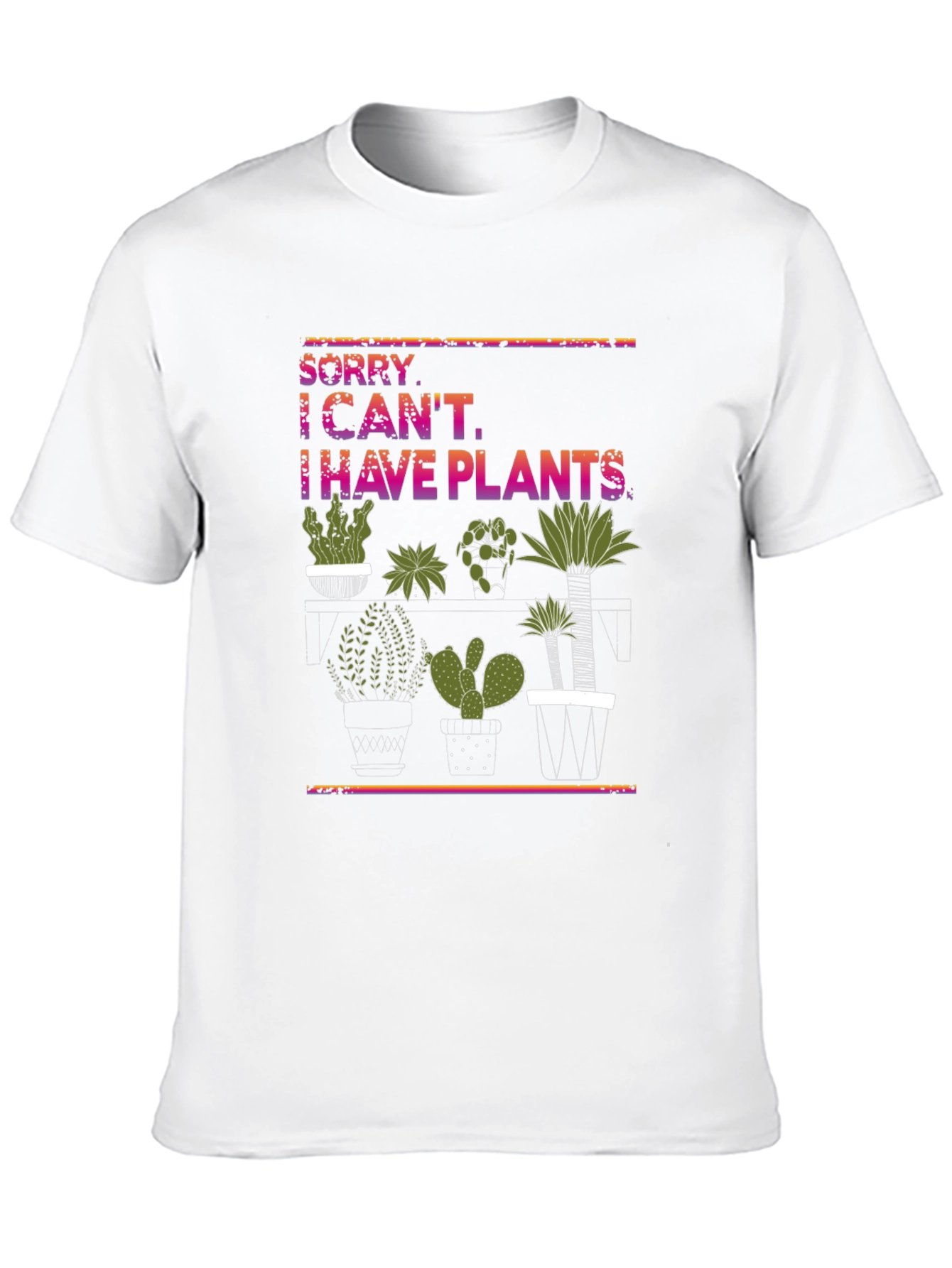 Black Plant Lover T-Shirt - Sorry I Can't, I Have Plants! view 10