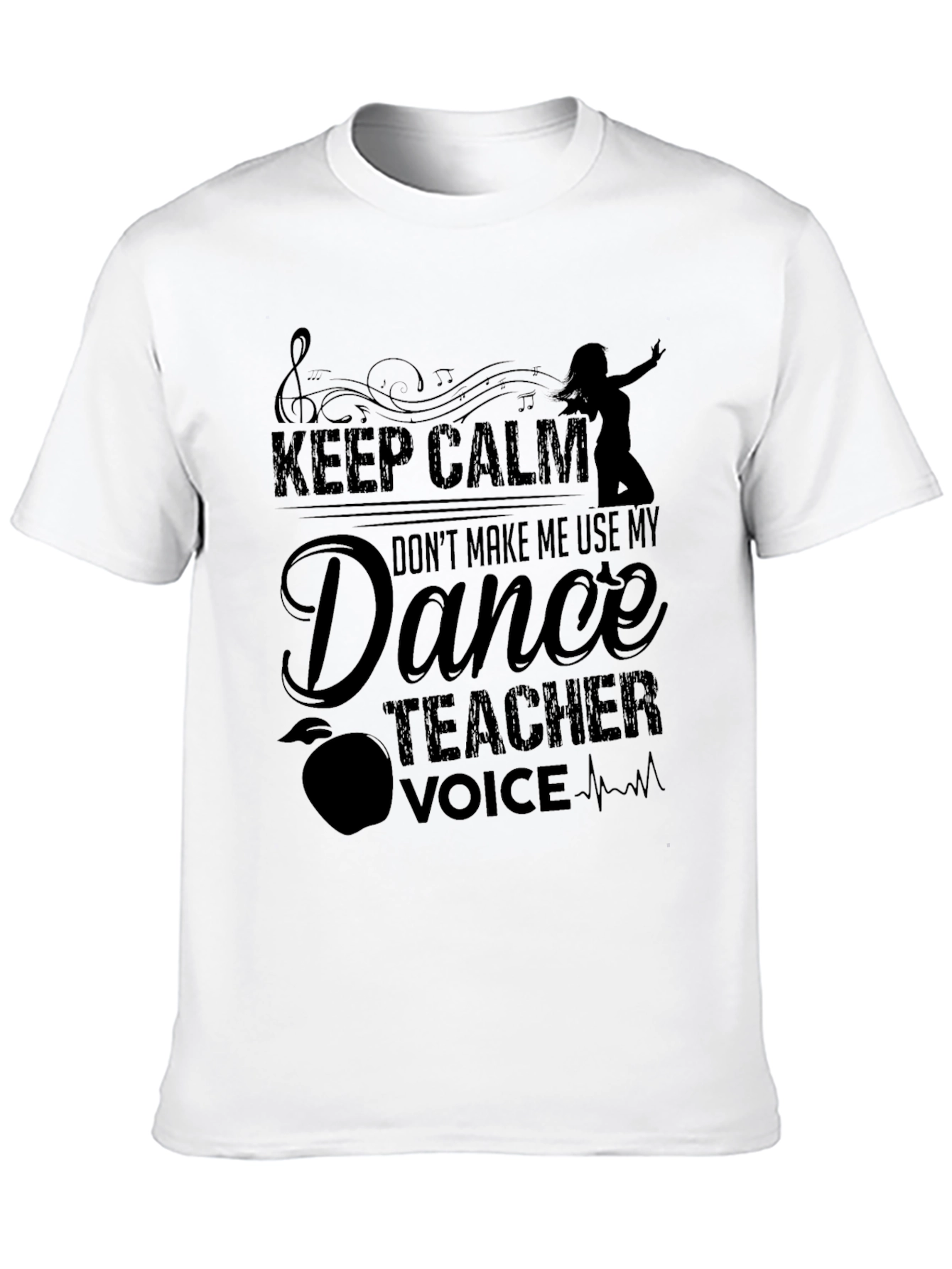 Black Dance Teacher Graphic T-Shirt - Keep Calm Design view 10