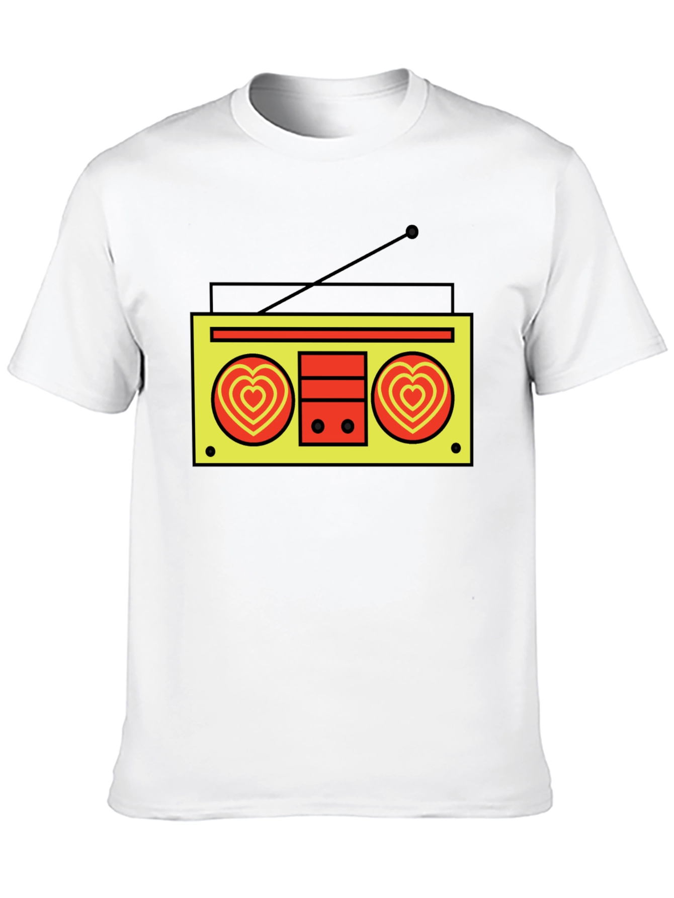 Black Retro Radio Heart T-Shirt - Black view 10
