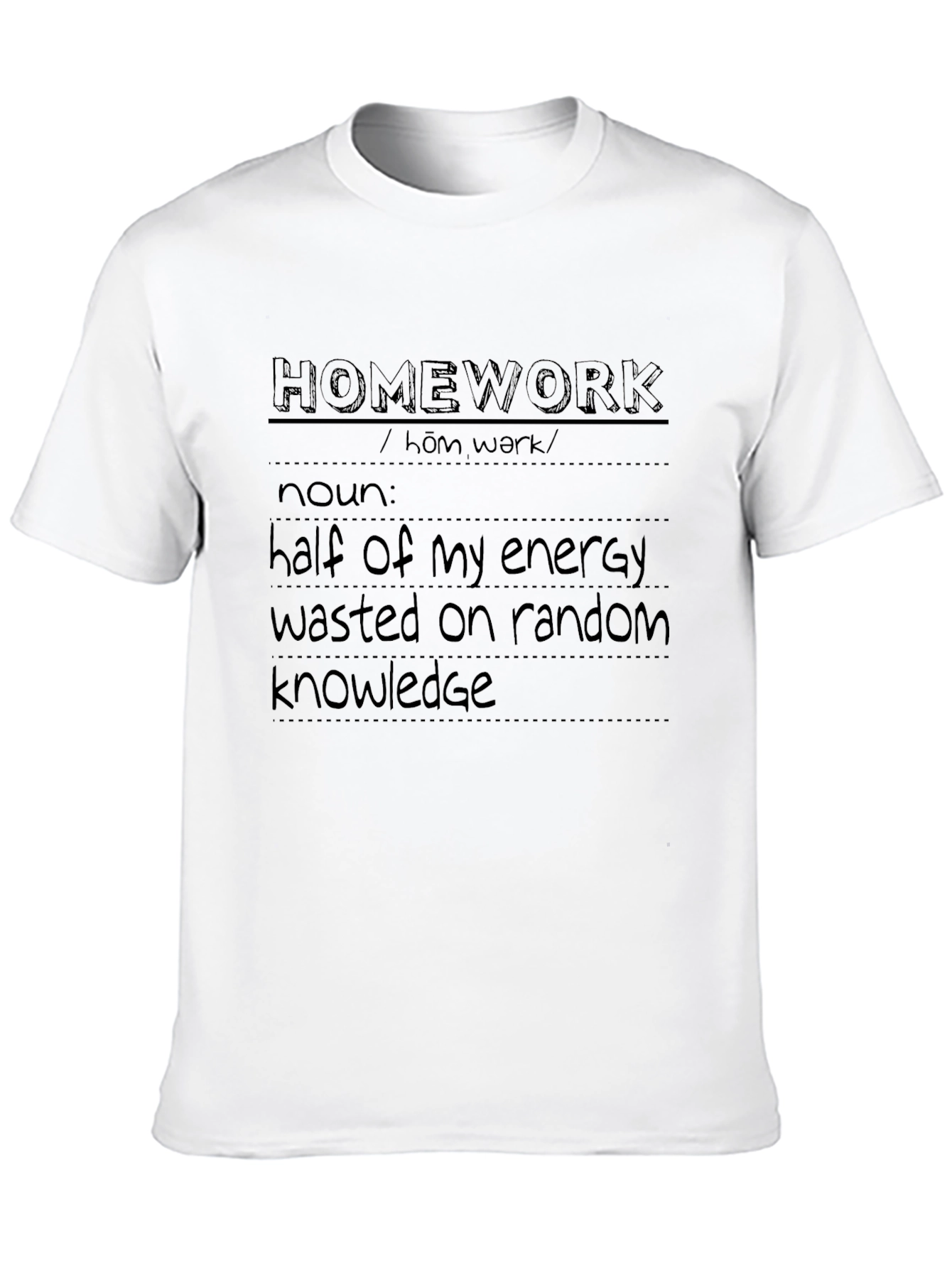 Black Homework Definition T-Shirt - Funny Back to School Gift view 10