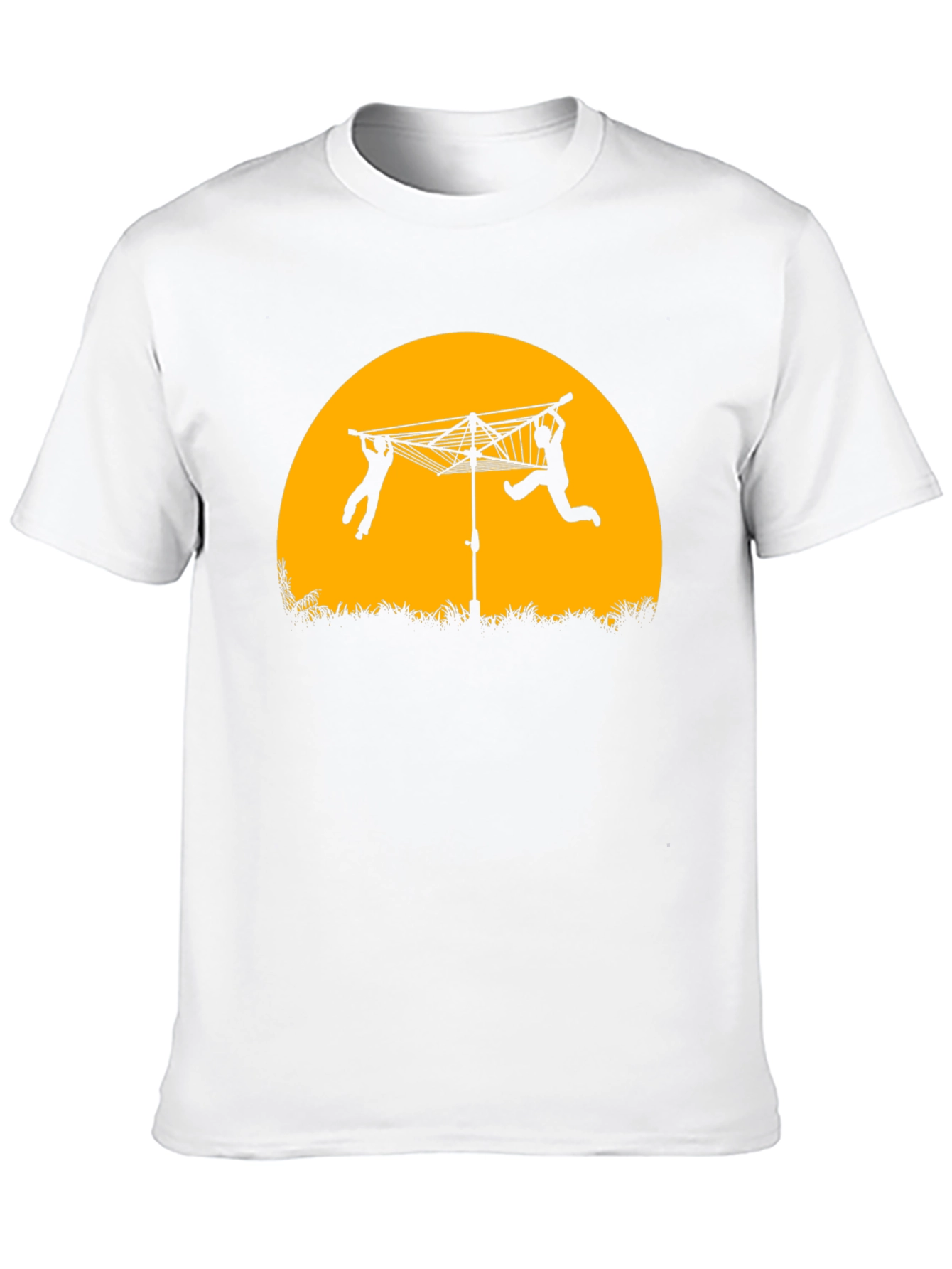 Black Funny Clothesline Silhouette T-Shirt view 10