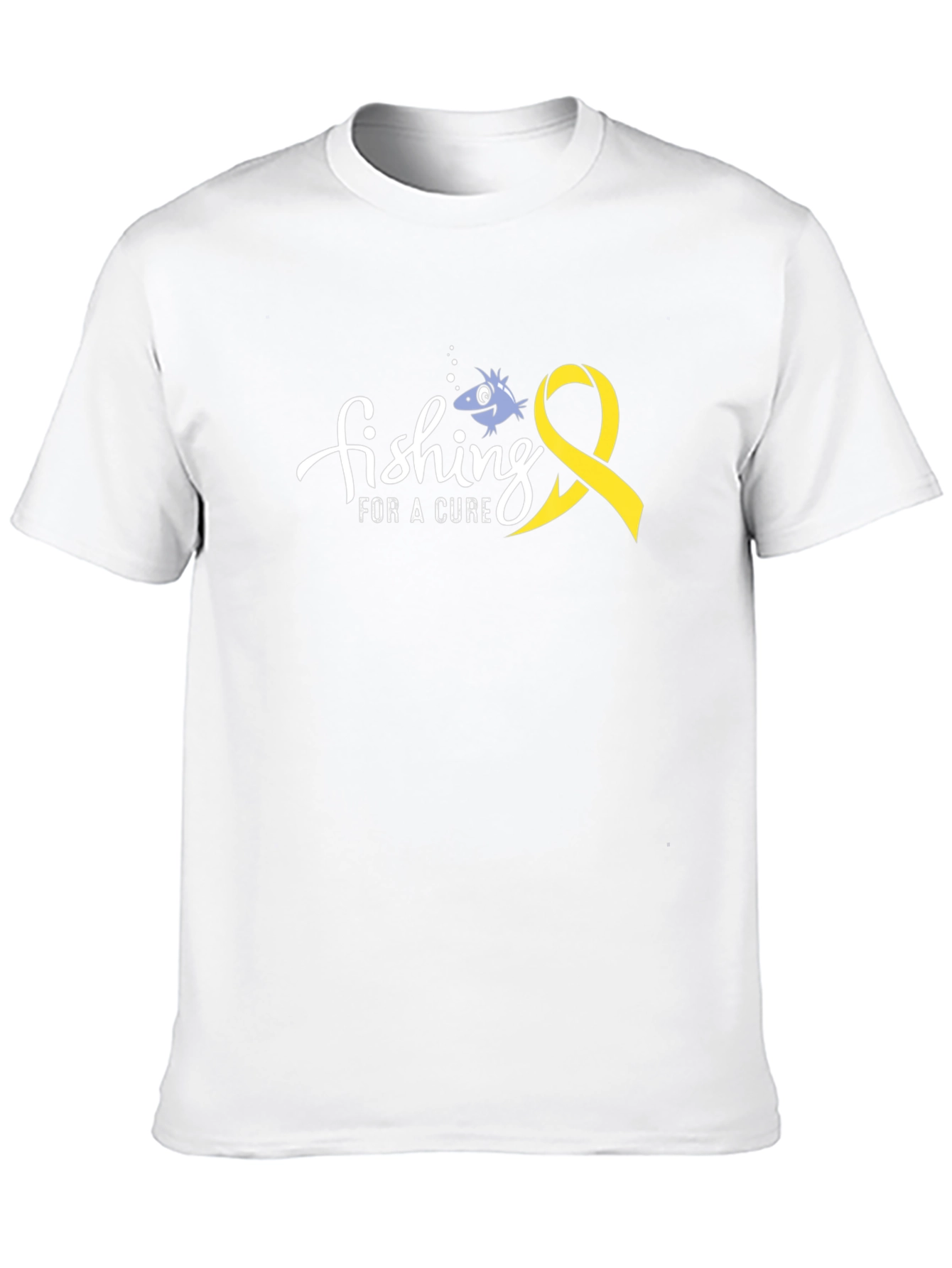 Black Fishing for a Cure T-Shirt - Childhood Cancer Awareness view 10
