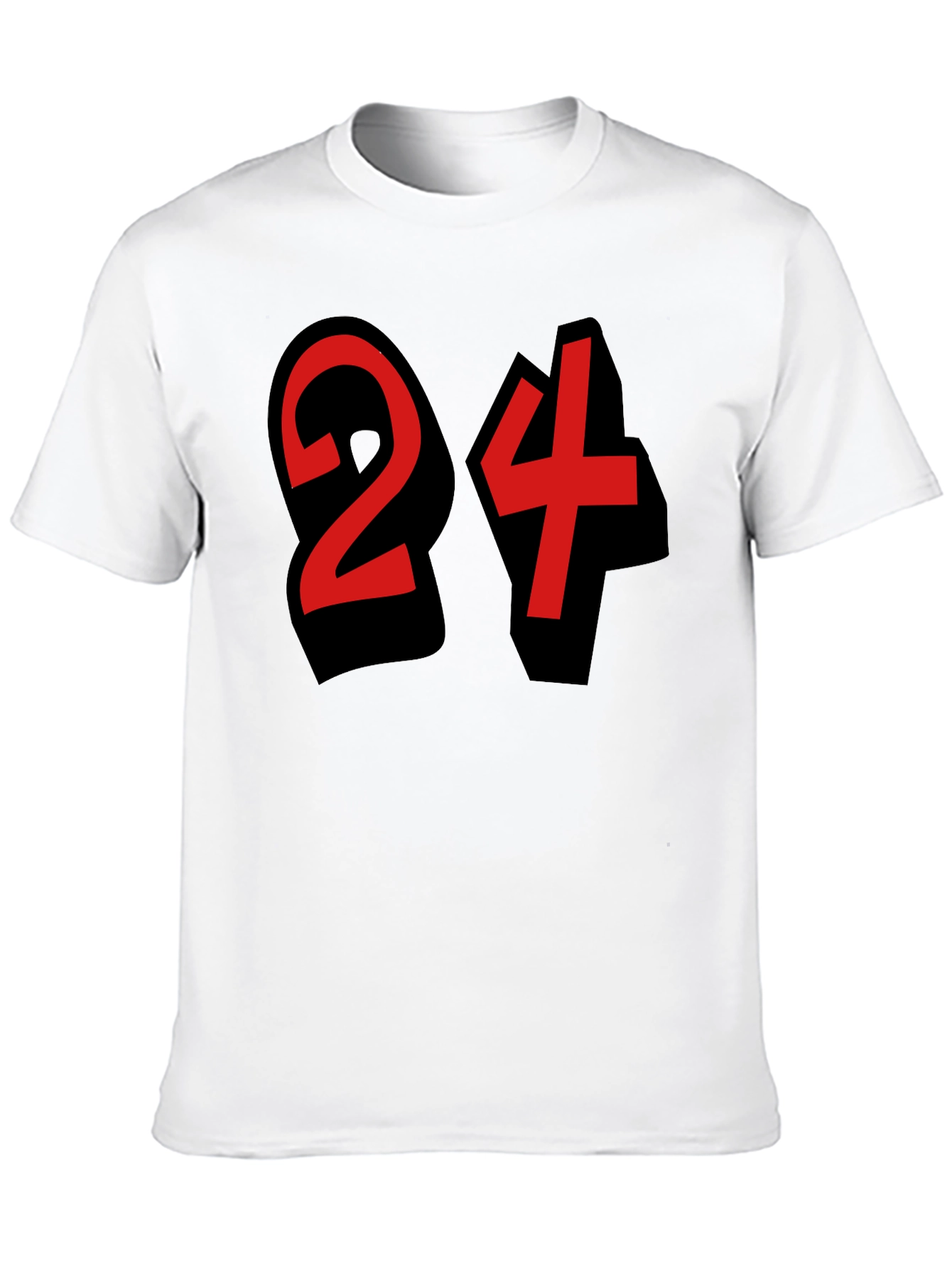 Black Bold Number 24 Graphic Tee - Black Cotton Blend view 10