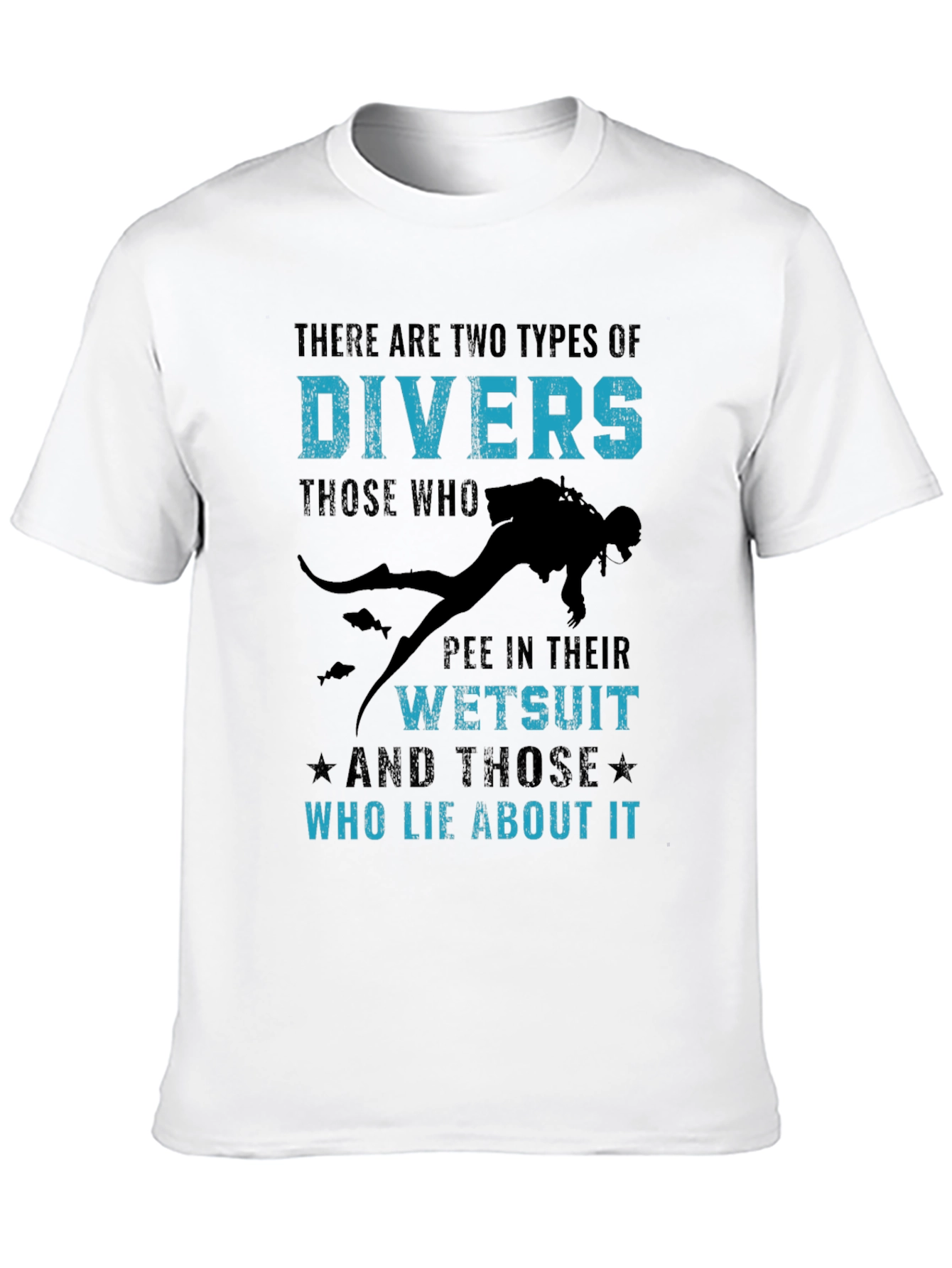 Black Funny Diver T-Shirt - Two Types of Divers view 10