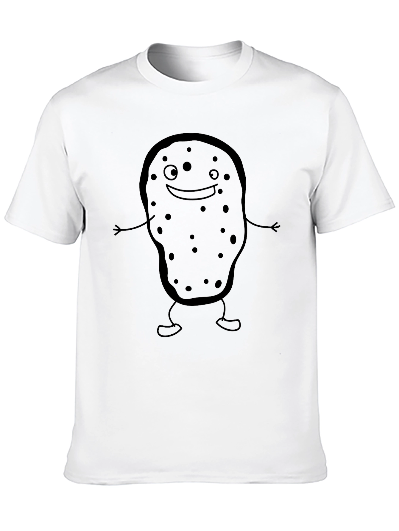 Black Funny Potato Graphic Tee - Unisex Black T-Shirt view 10