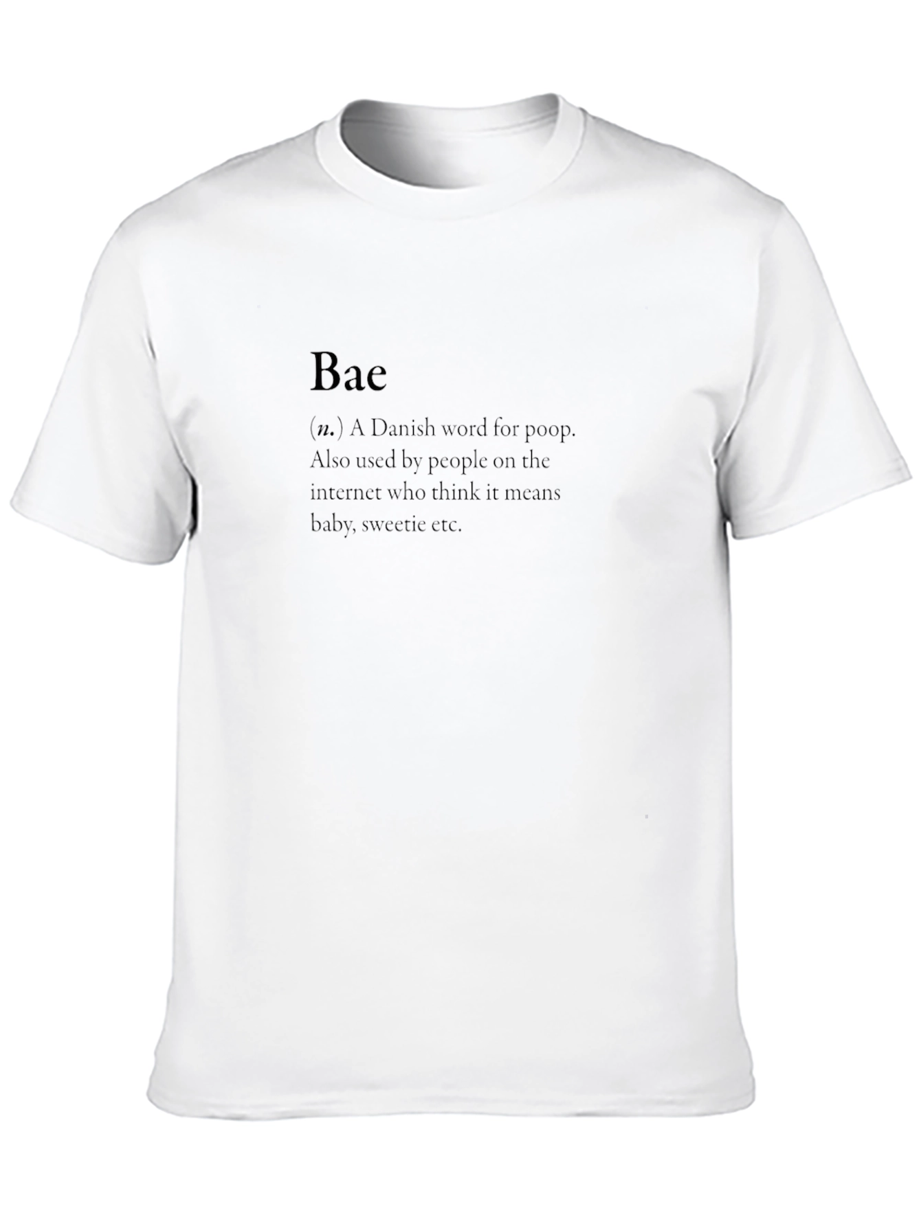 Black Humorous 'Bae' Definition Black T-Shirt view 10