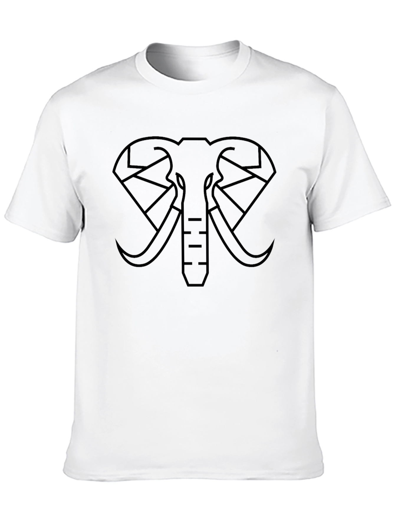 Black Geometric Elephant Graphic Tee - Modern Style view 10