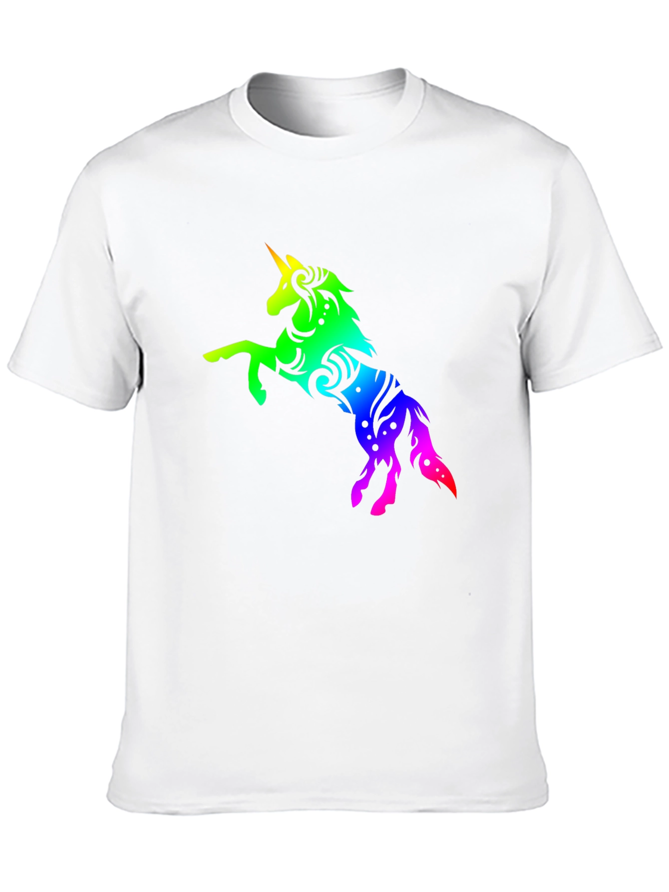 Black Rainbow Unicorn Graphic Tee - Stylish Black T-Shirt view 10