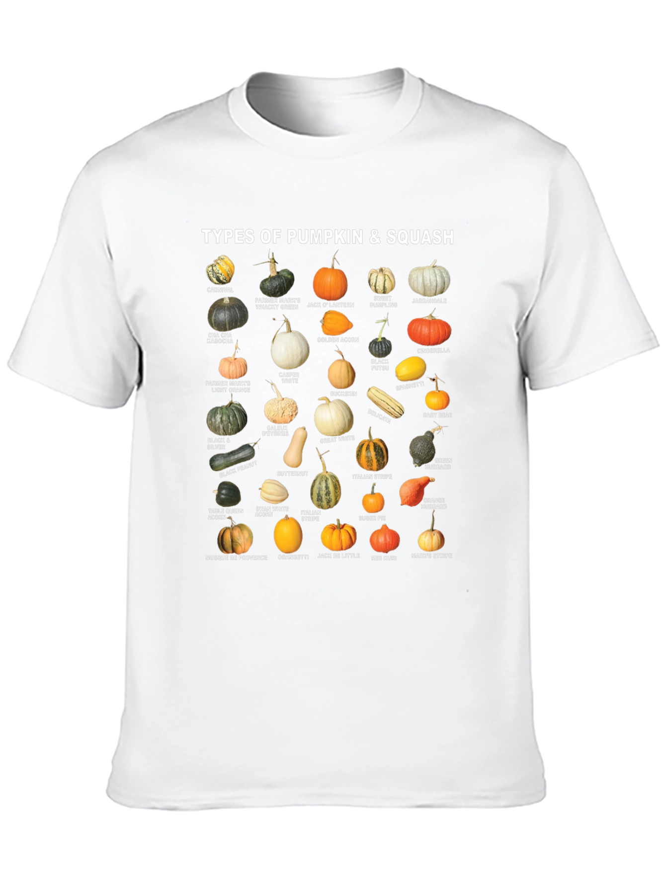 Pumpkin & Squash Types Graphic T-Shirt - 10