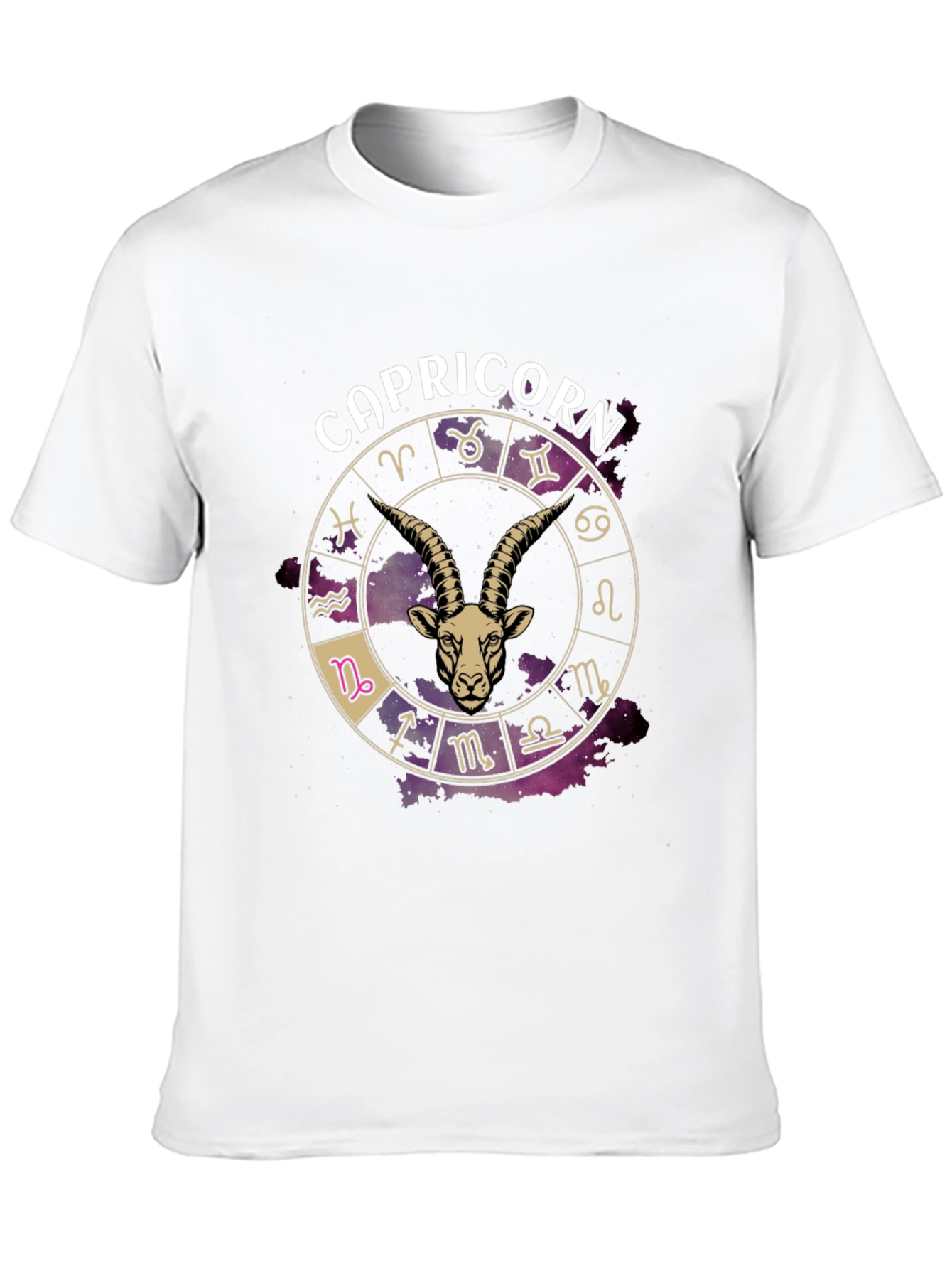 Black Capricorn Zodiac Graphic T-Shirt - Black view 10