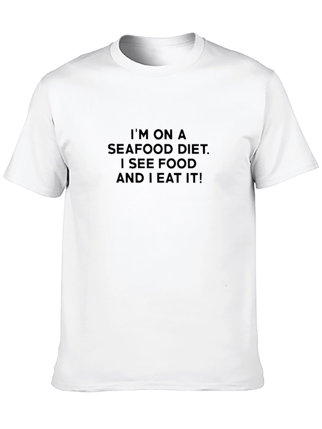 Black Seafood Diet T-Shirt - Funny Slogan Tee view 10