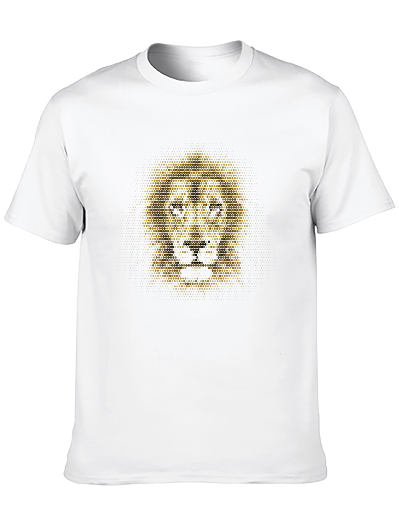 Black Lion Dot Art Graphic T-Shirt - Black view 10