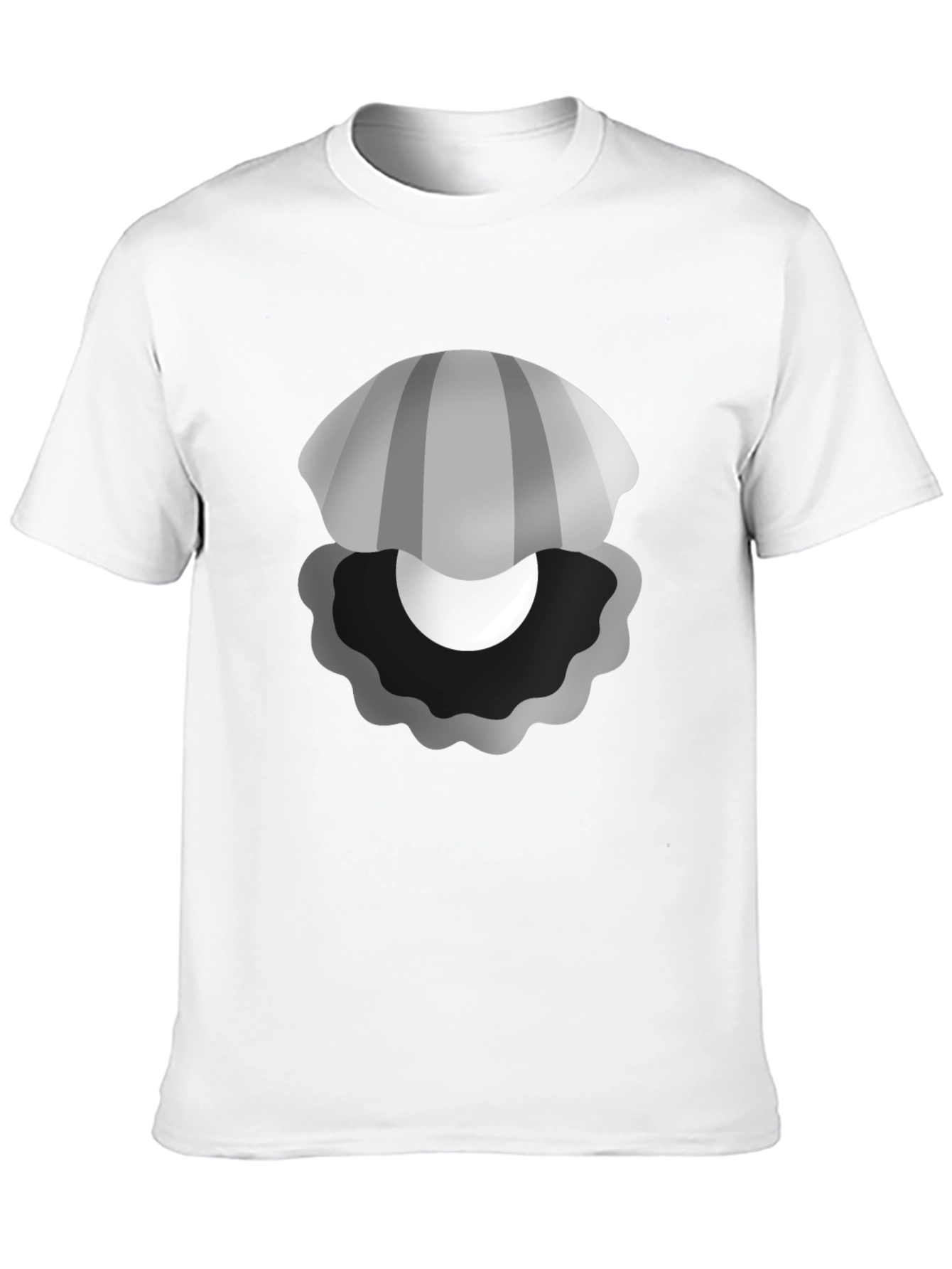 Black Oyster Pearl Graphic Black Tee - Novelty T-Shirt view 10