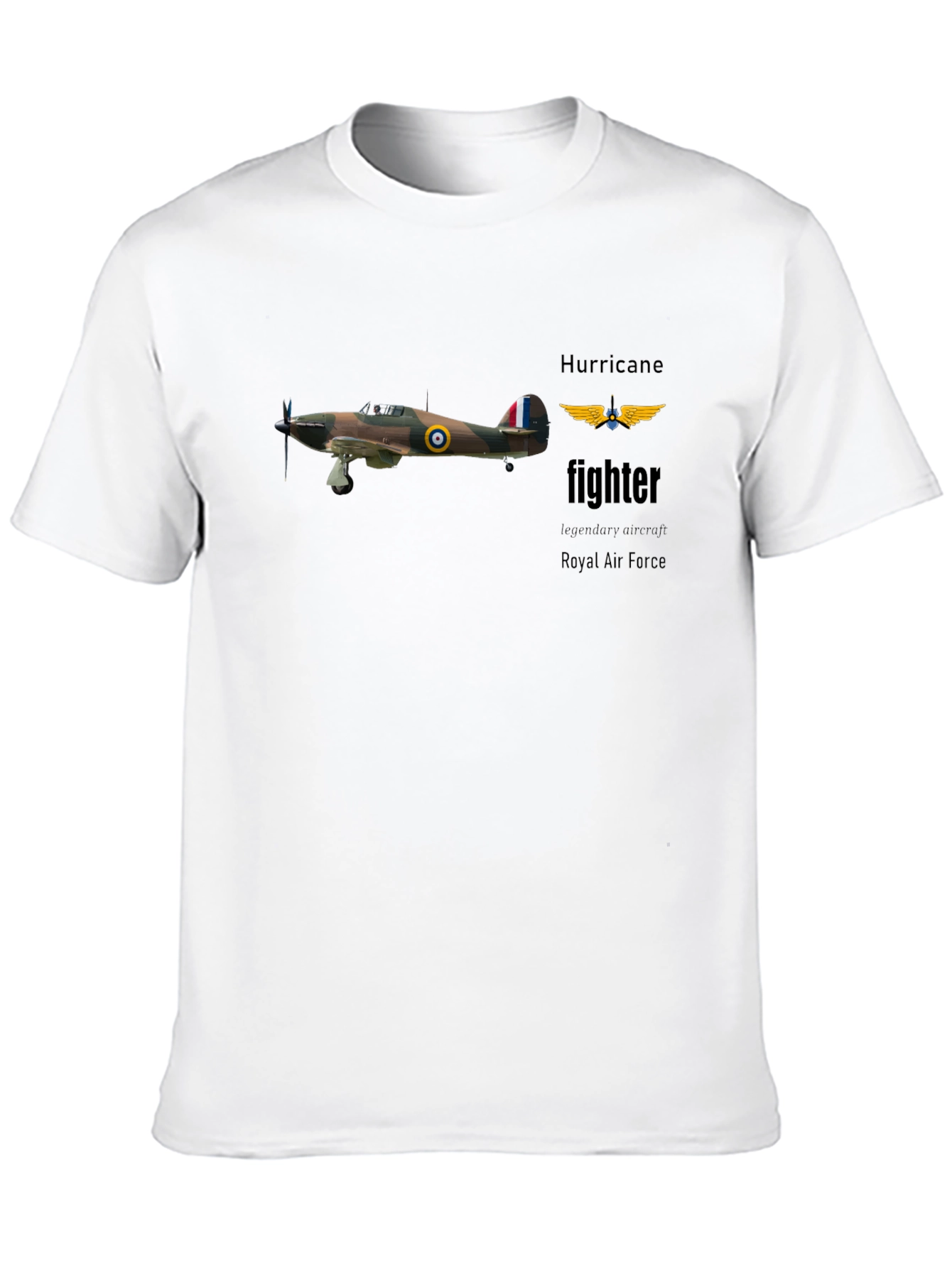 Black Hurricane Fighter T-Shirt - Royal Air Force view 10