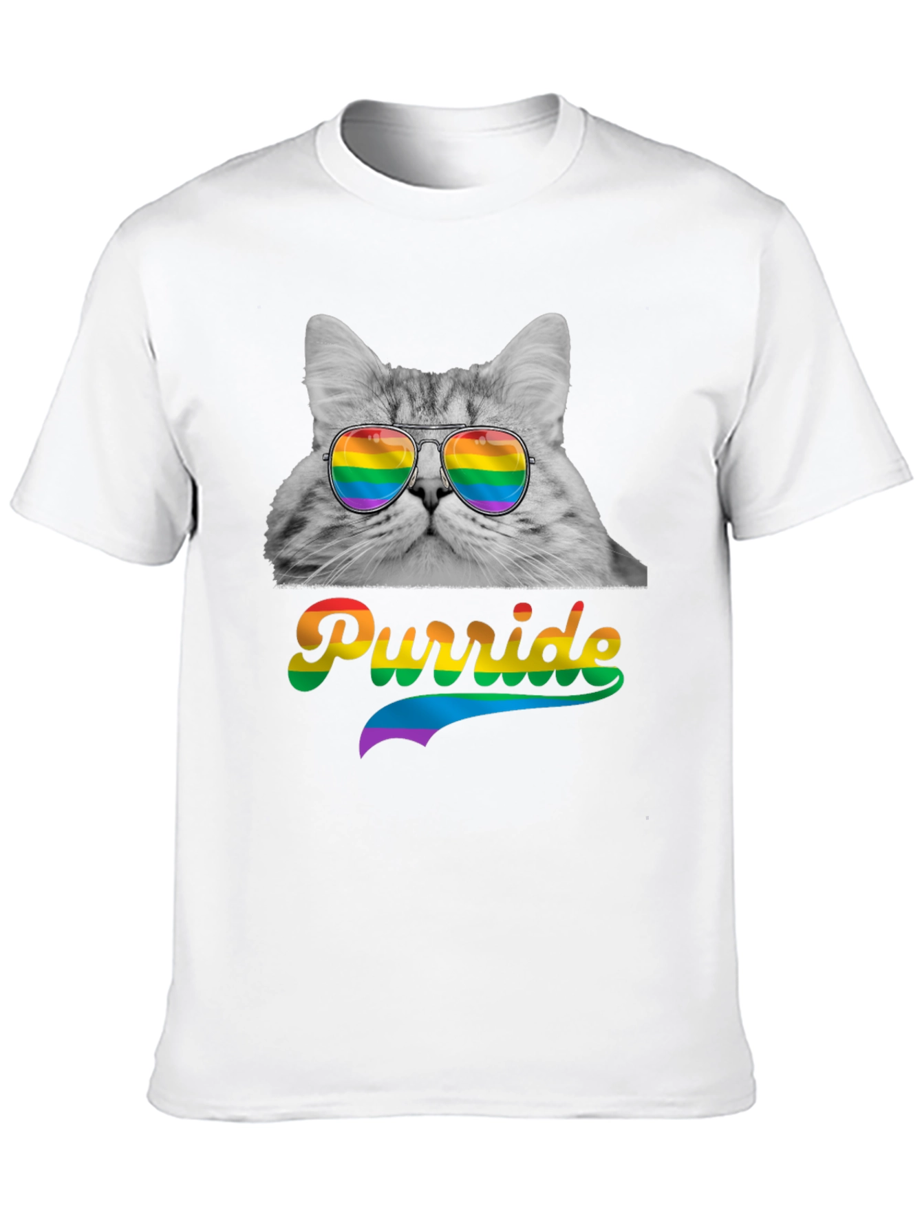 Black Purride Cat T-Shirt LGBT Pride Month view 10