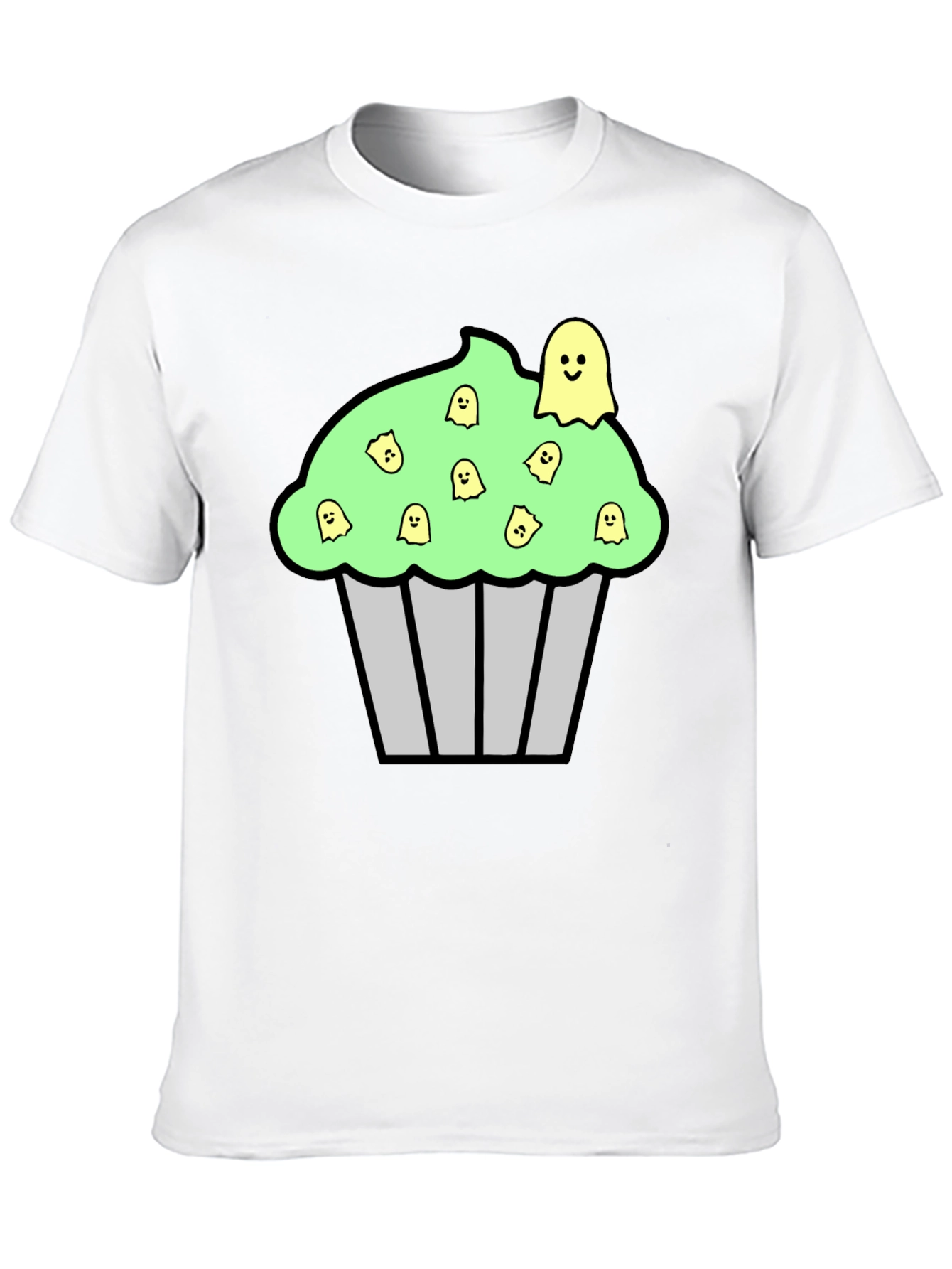 Black Spooky Cupcake Graphic Tee - Halloween T-Shirt view 10