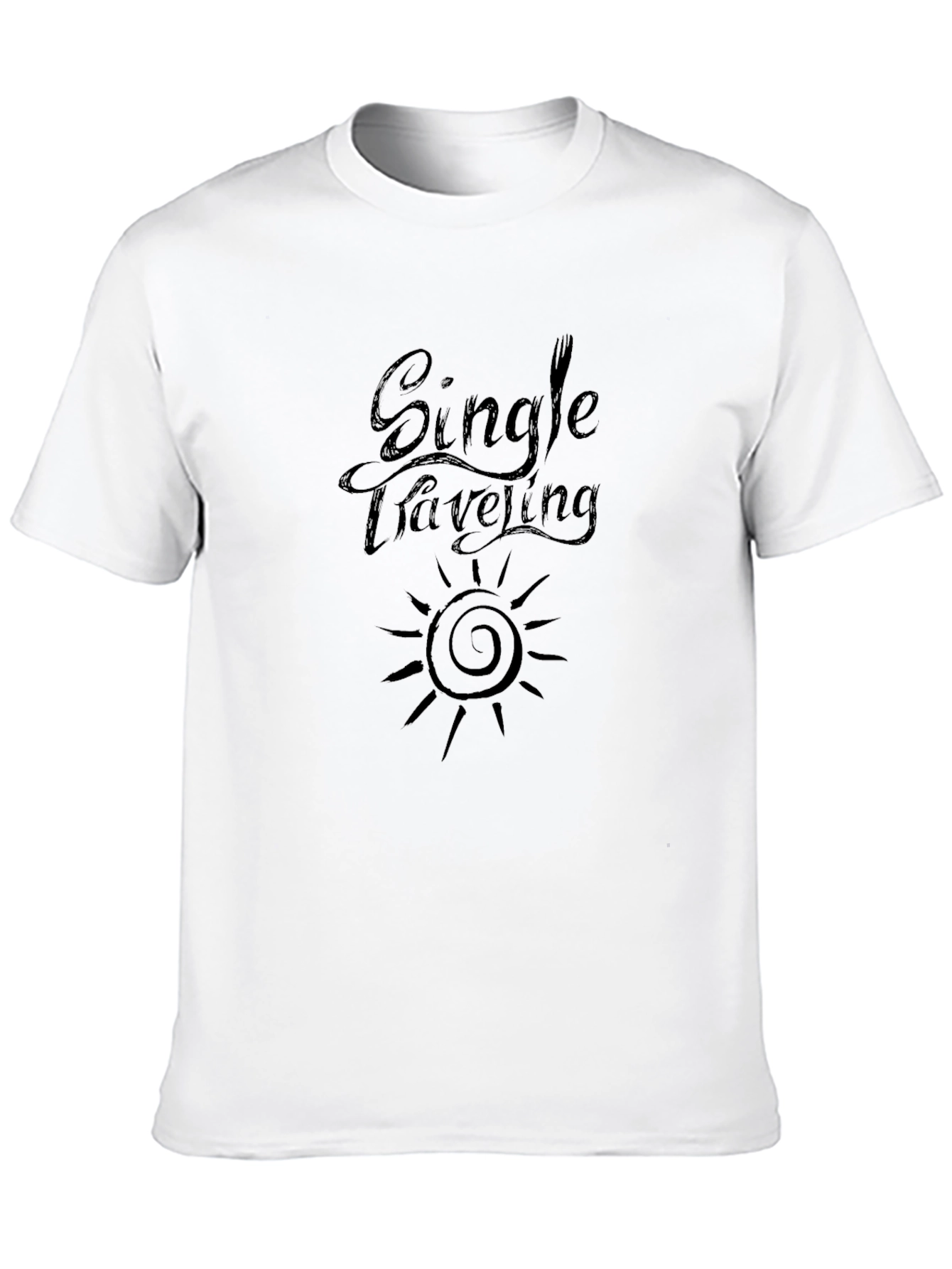 Black Single Traveling Black Graphic Tee view 10