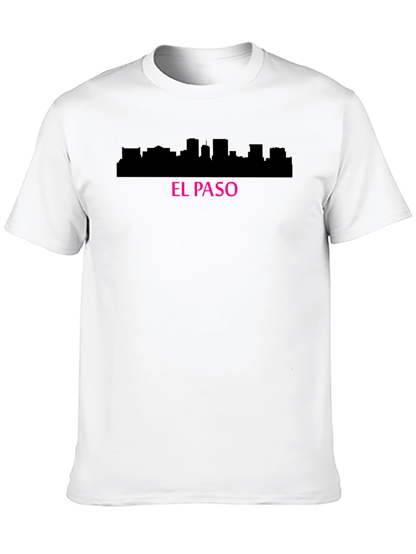 Black El Paso Cityscape Black Graphic T-Shirt view 10