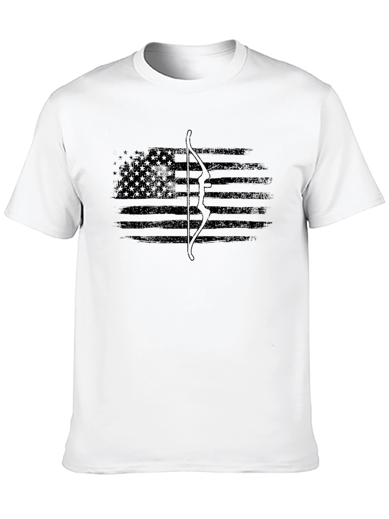 Black American Flag Bow Hunter Graphic Tee view 10