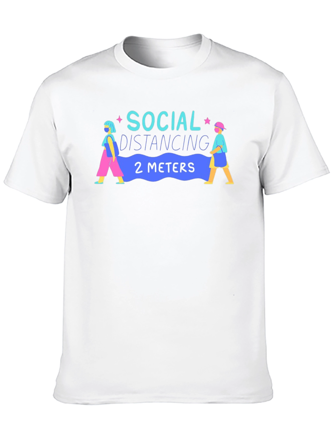 Black Social Distancing 2 Meters T-Shirt - Novelty Graphic Tee view 10