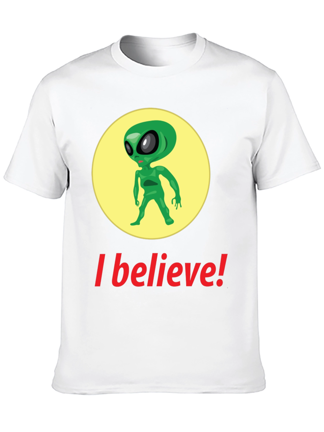 I Believe Alien Graphic Tee - Black Cotton T-Shirt - 10