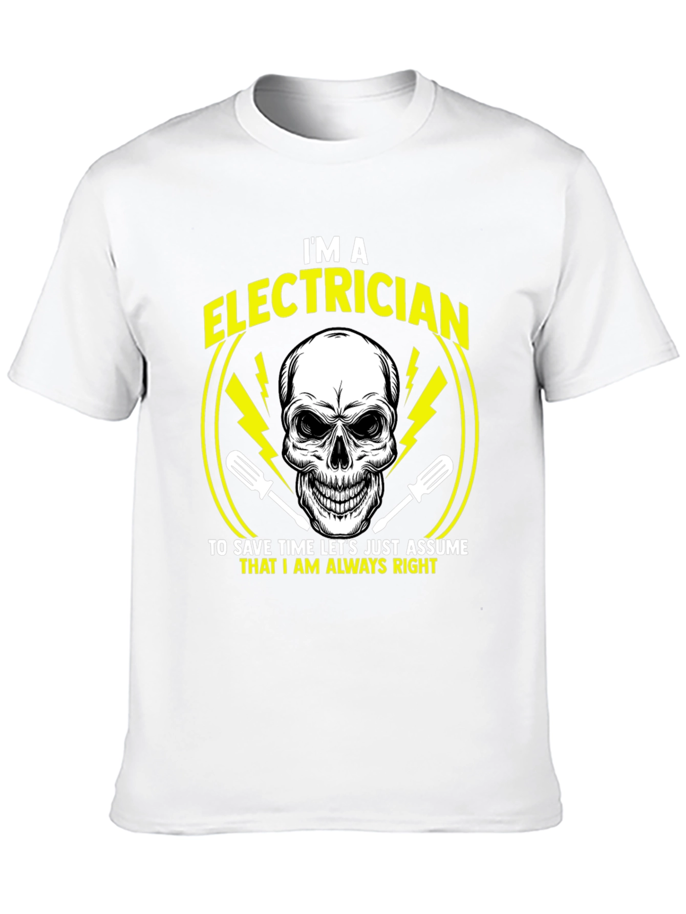 Black Electrician Skull Graphic T-Shirt - Always Right Funny Tee view 10