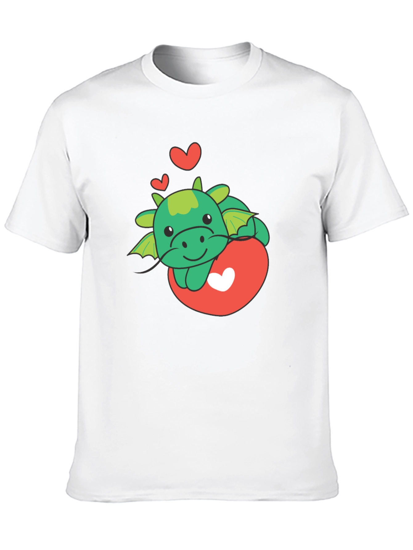 Black Cute Dragon Heart Graphic Tee view 10
