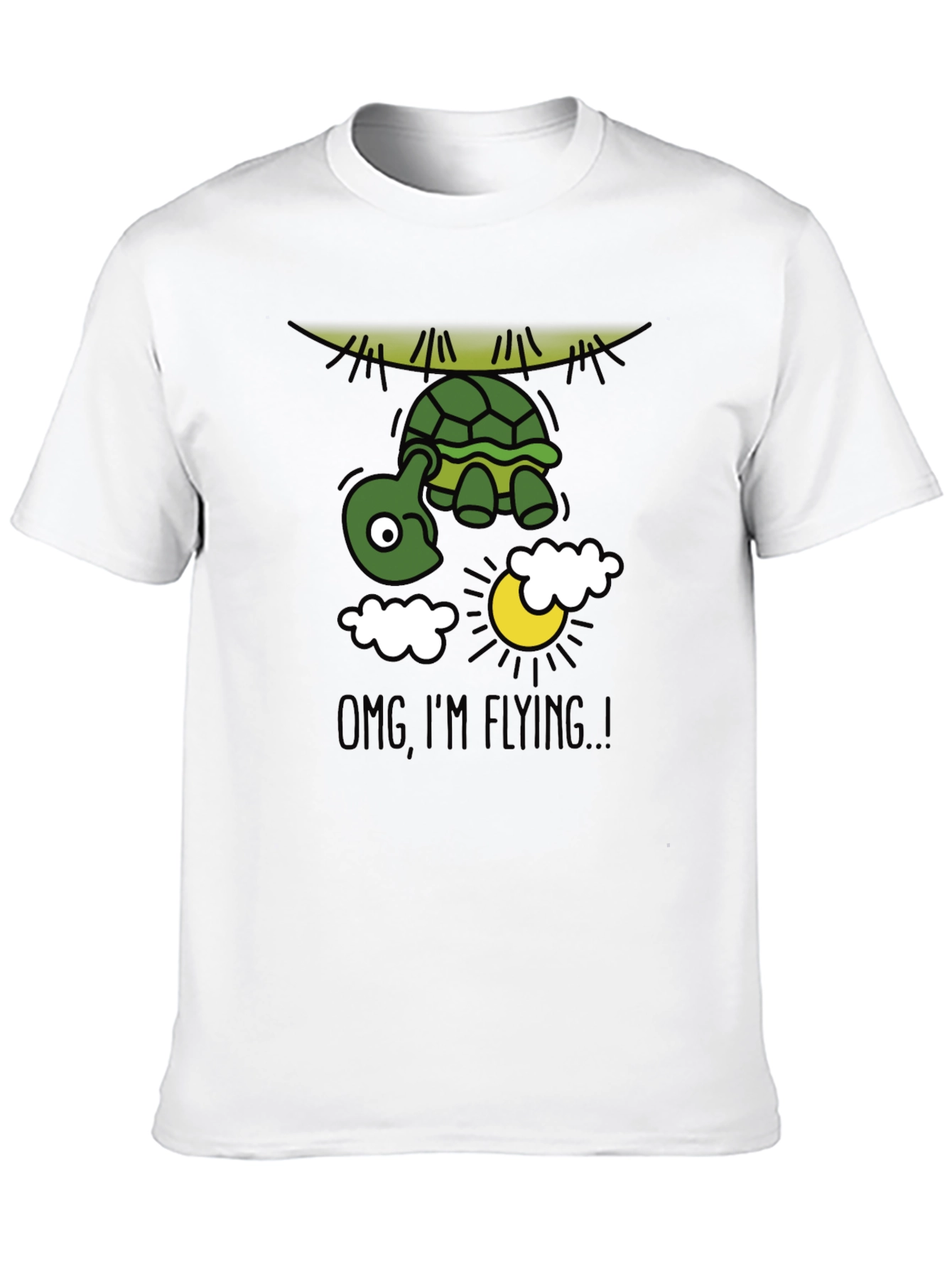 Black Funny Flying Turtle Graphic Tee view 10