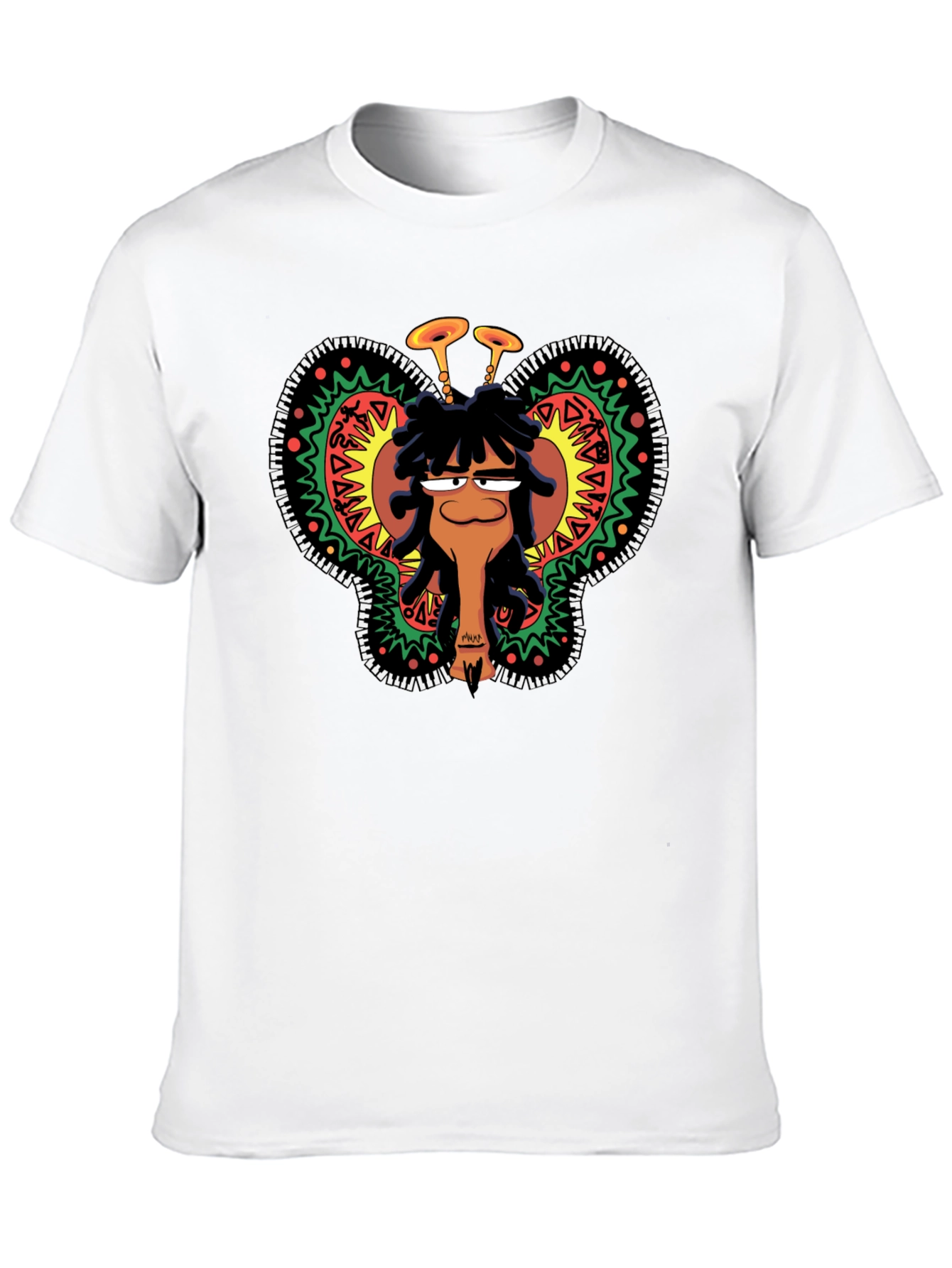 Black Funky Butterfly Graphic Tee - Black view 10