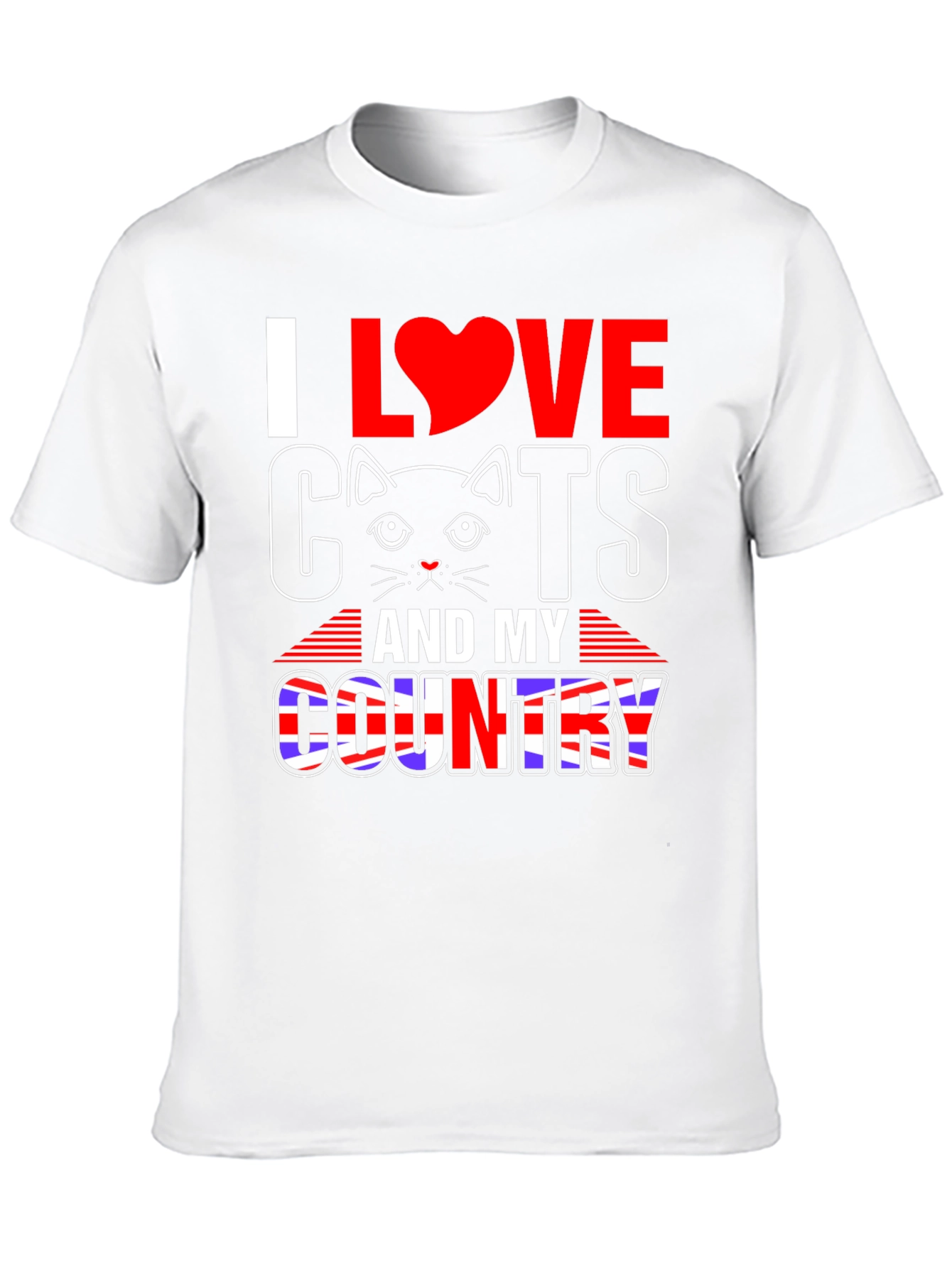 Black I Love Cats and My Country T-Shirt view 10