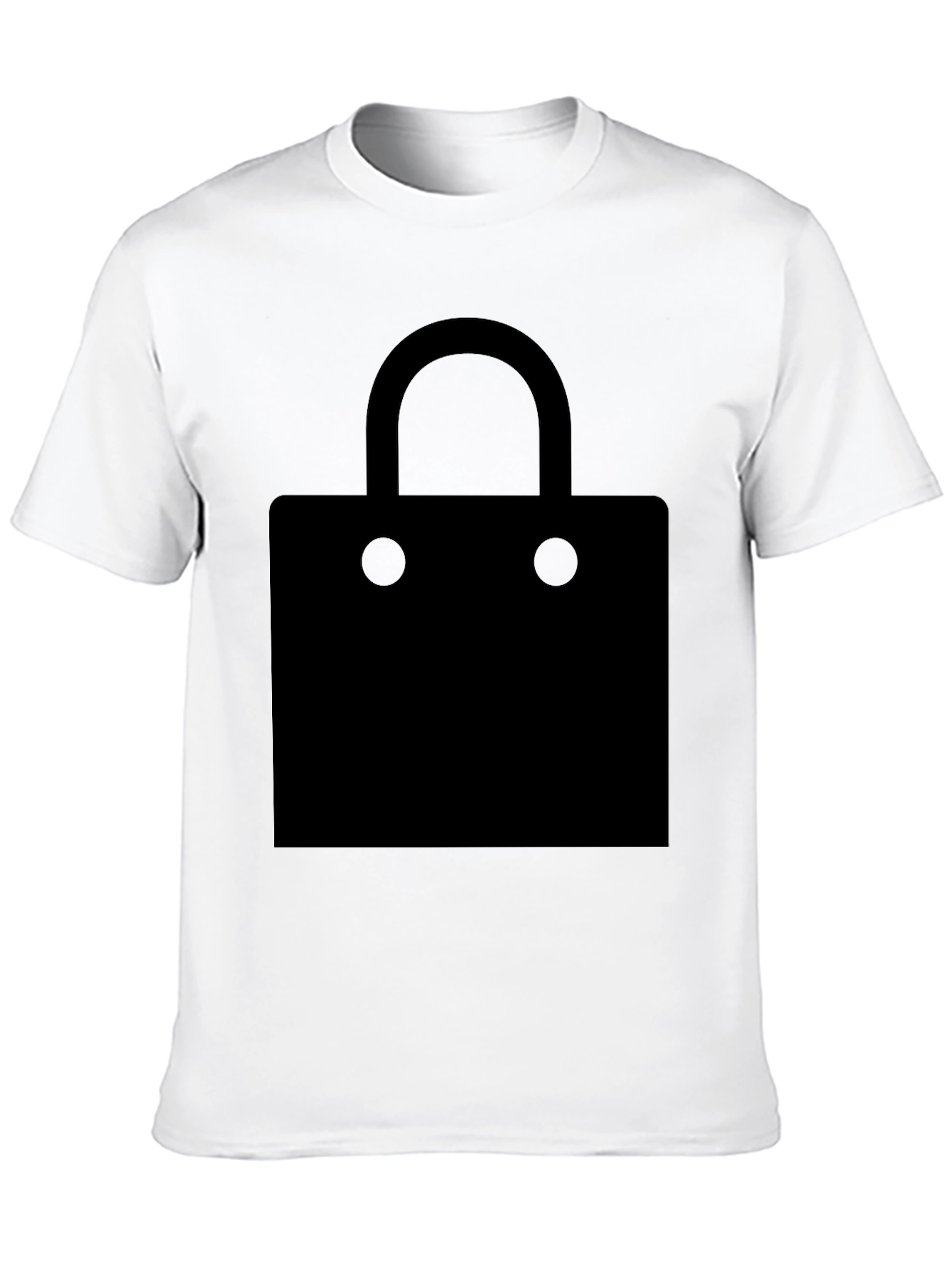 Black Men's Black T-Shirt with Shopping Bag Graphic view 10