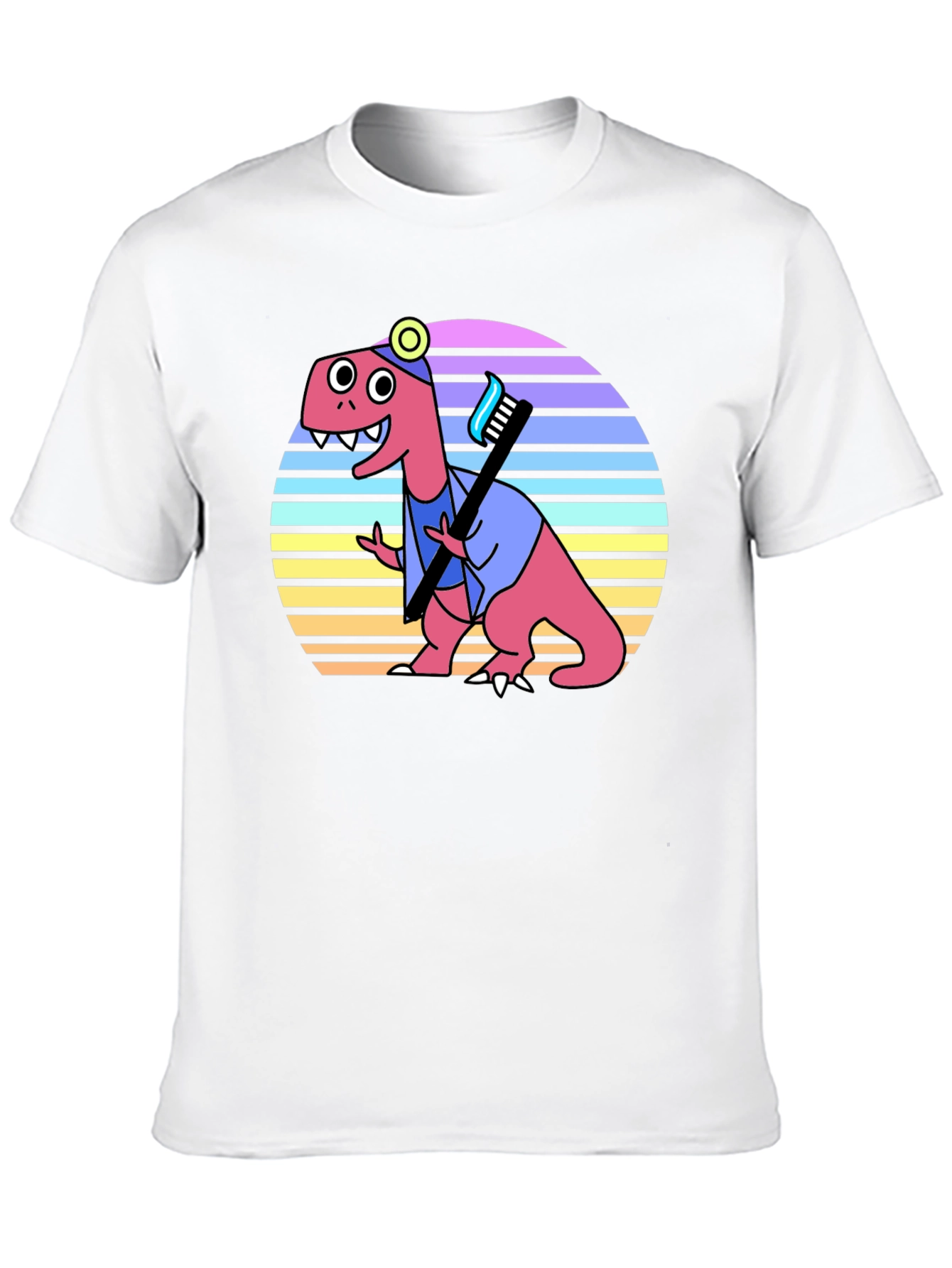 Black Dino Dentist T-Shirt - Novelty Graphic Tee view 10