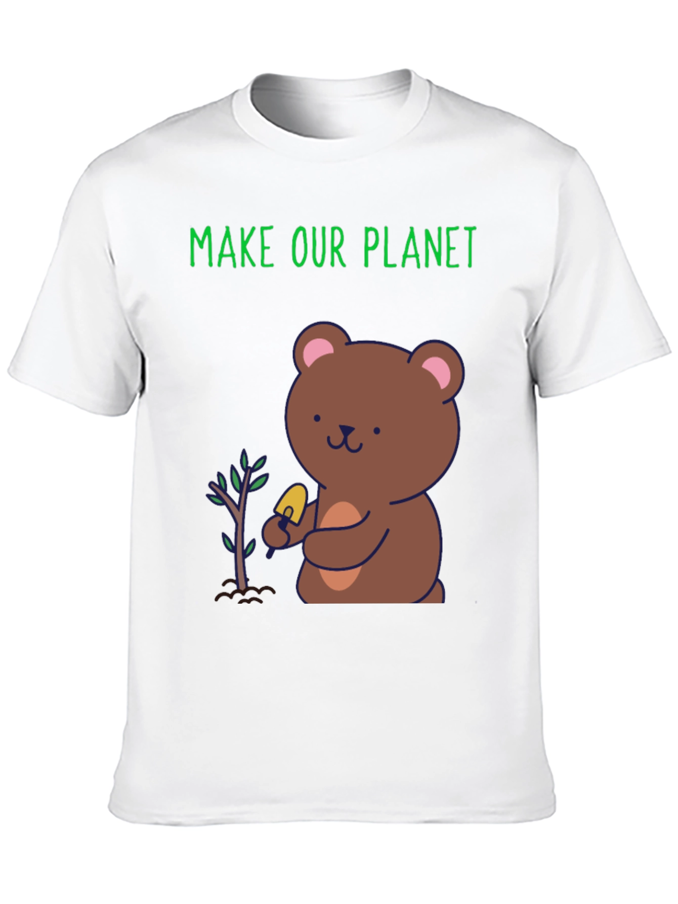 Black Plant a Tree Bear Graphic Tee - Make Our Planet view 10