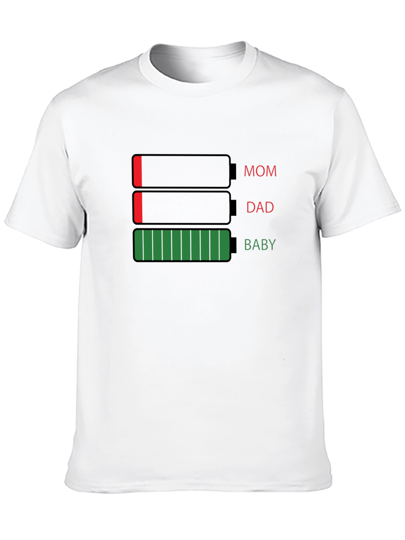 Black Funny Mom Dad Baby Battery T-Shirt view 10