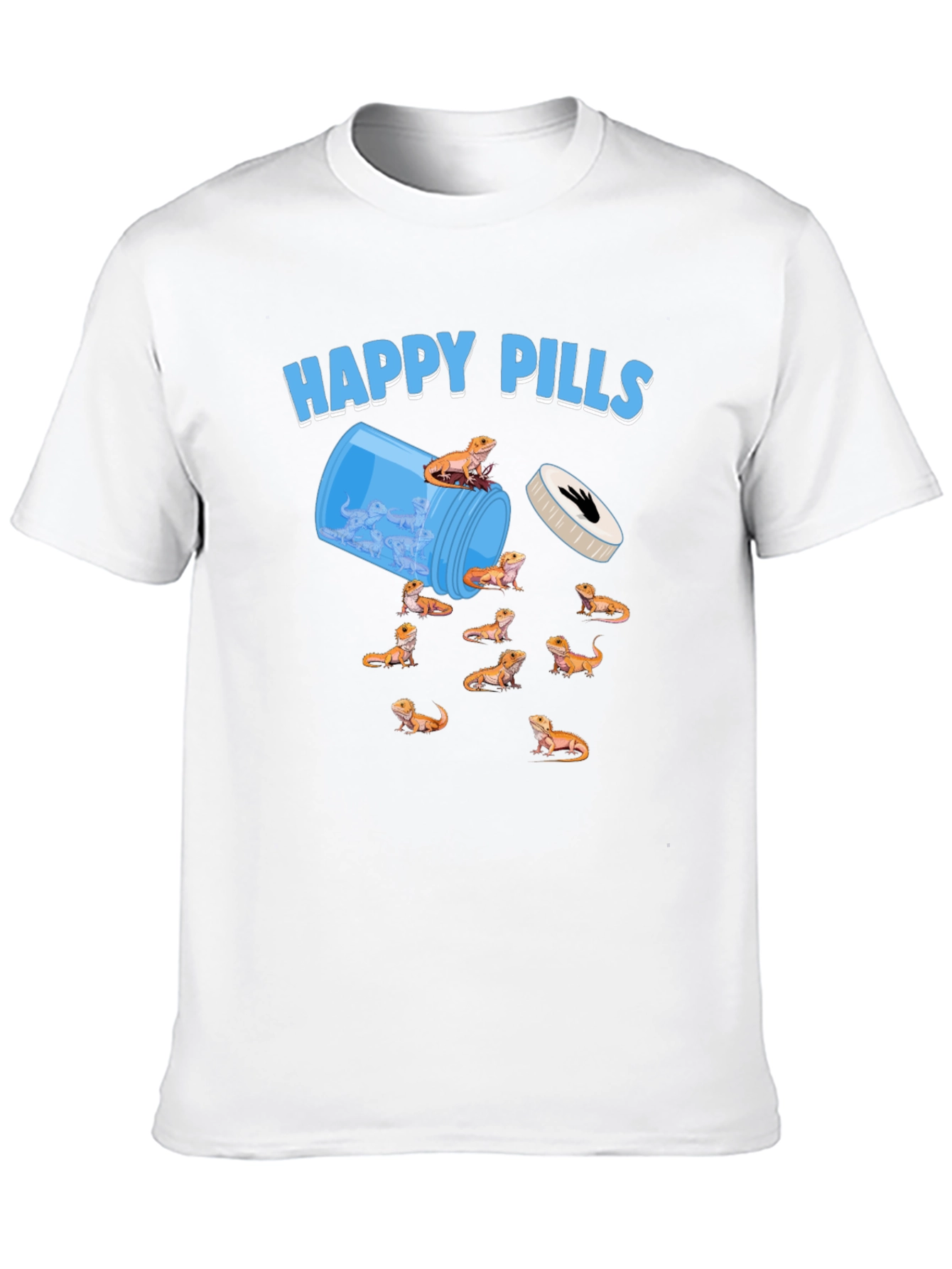 Black Happy Pills Bearded Dragon T-Shirt view 10