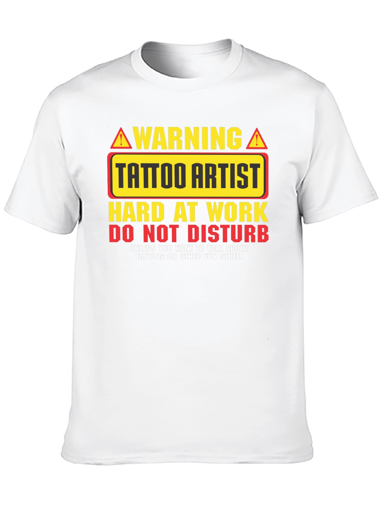 Black Tattoo Artist Warning Graphic T-Shirt view 10