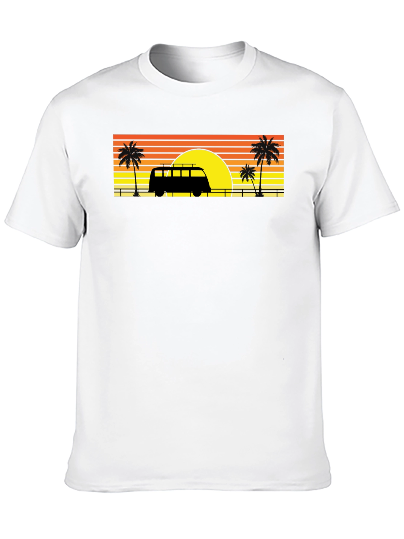 Black Sunset Van Palm Tee - Retro Beach Vibes view 10