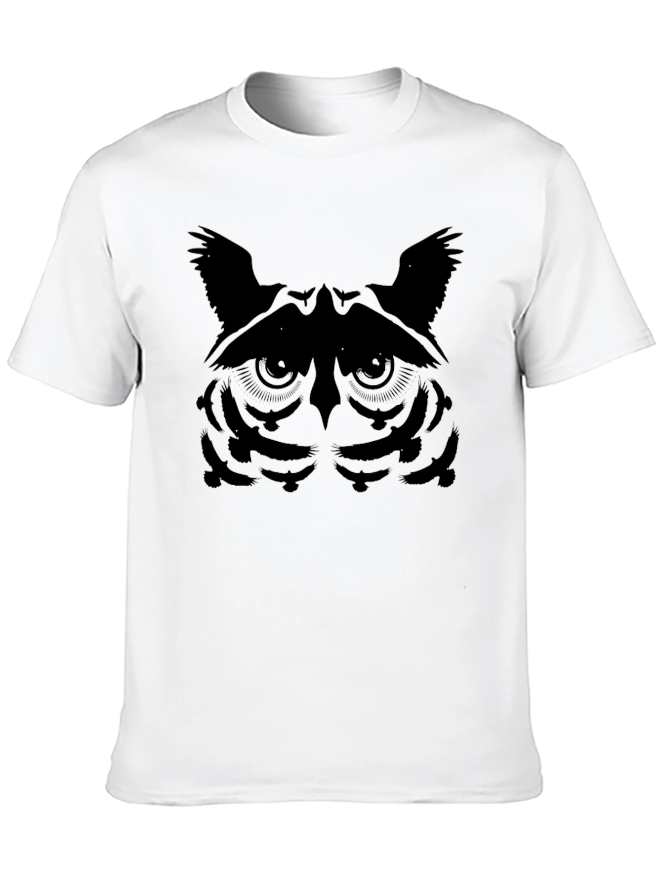 Black Owl Face Graphic Tee - Stylish Men's T-Shirt view 10