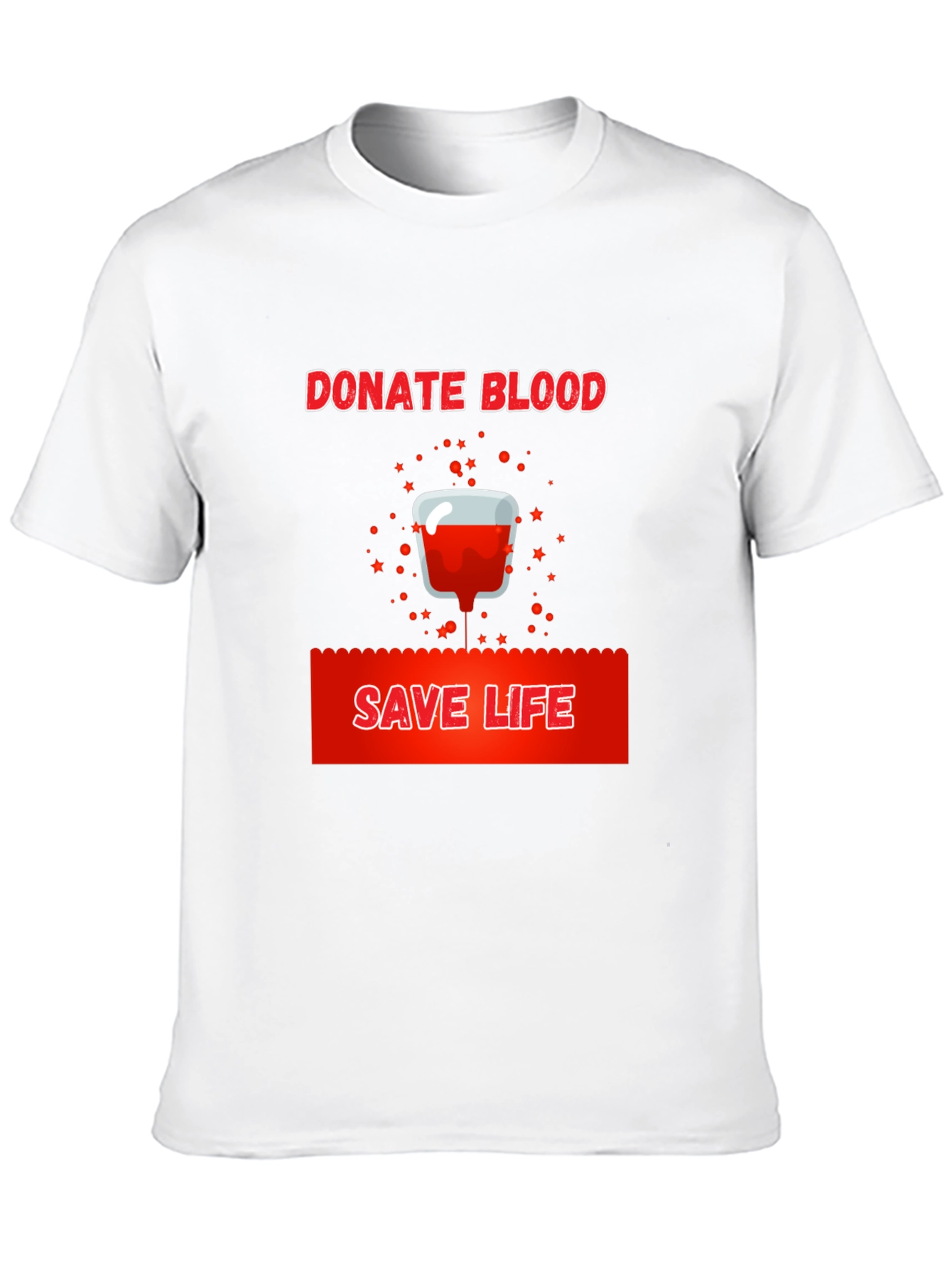 Donate Blood Save Life Graphic Tee - Black Cotton T-Shirt - 10