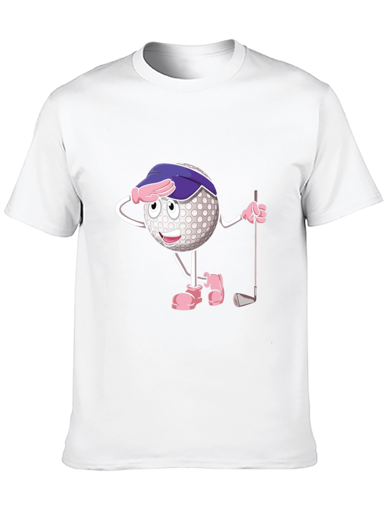 Black Funny Golf Ball Cartoon T-Shirt view 10