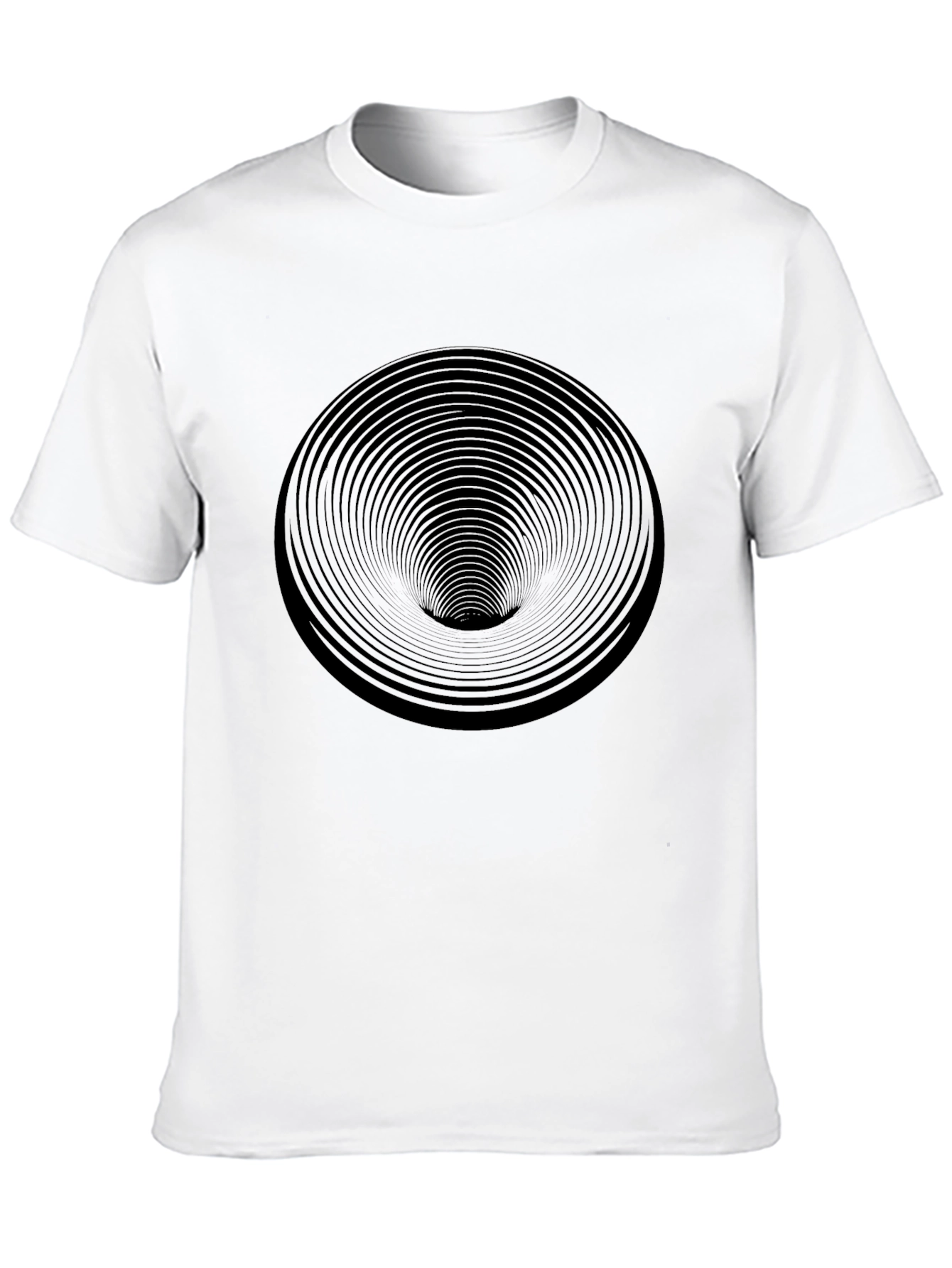 Black Abstract Vortex Graphic Black T-Shirt view 10