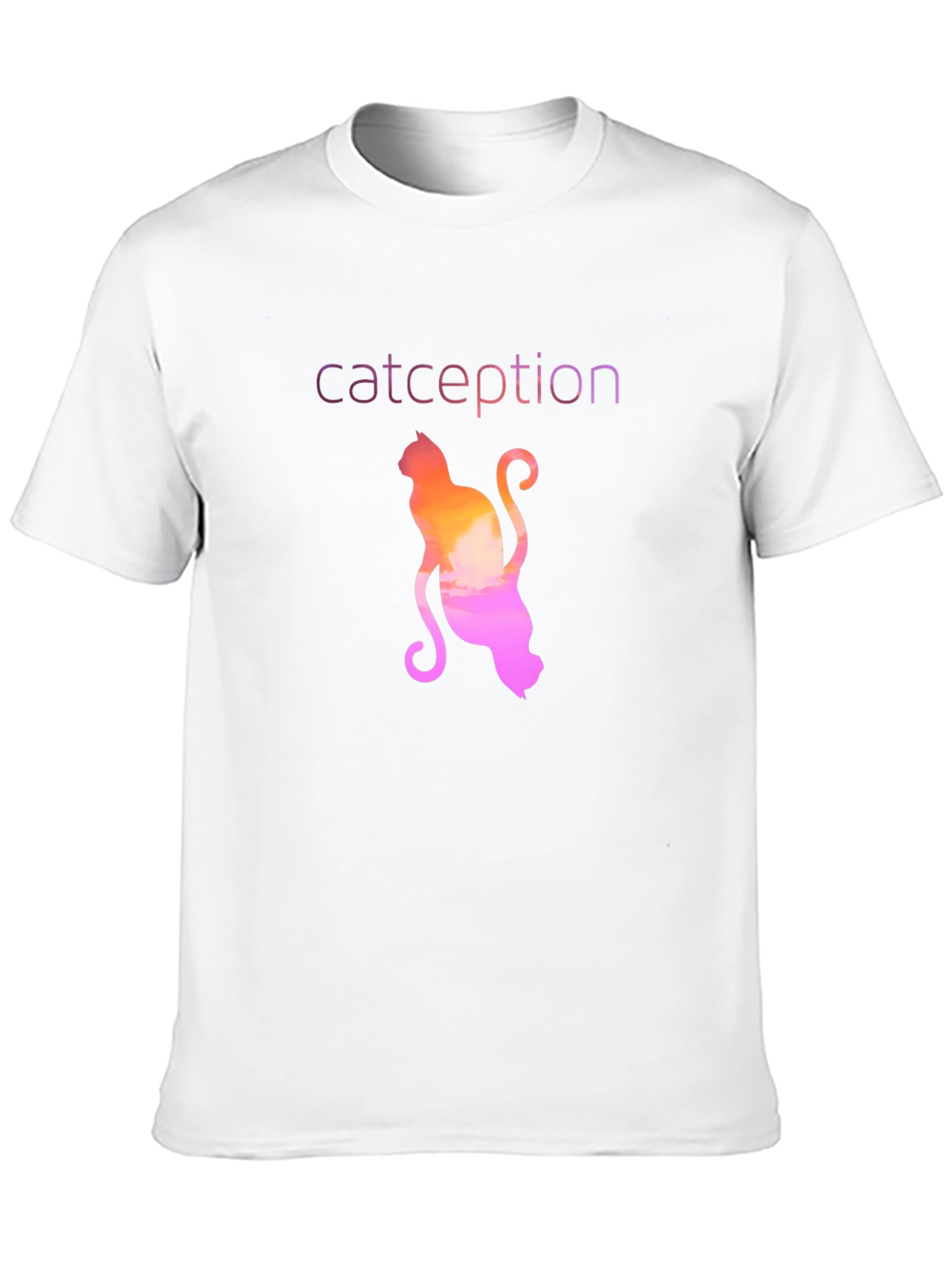 Black Catception T-Shirt - Unique Gradient Cat Design view 10