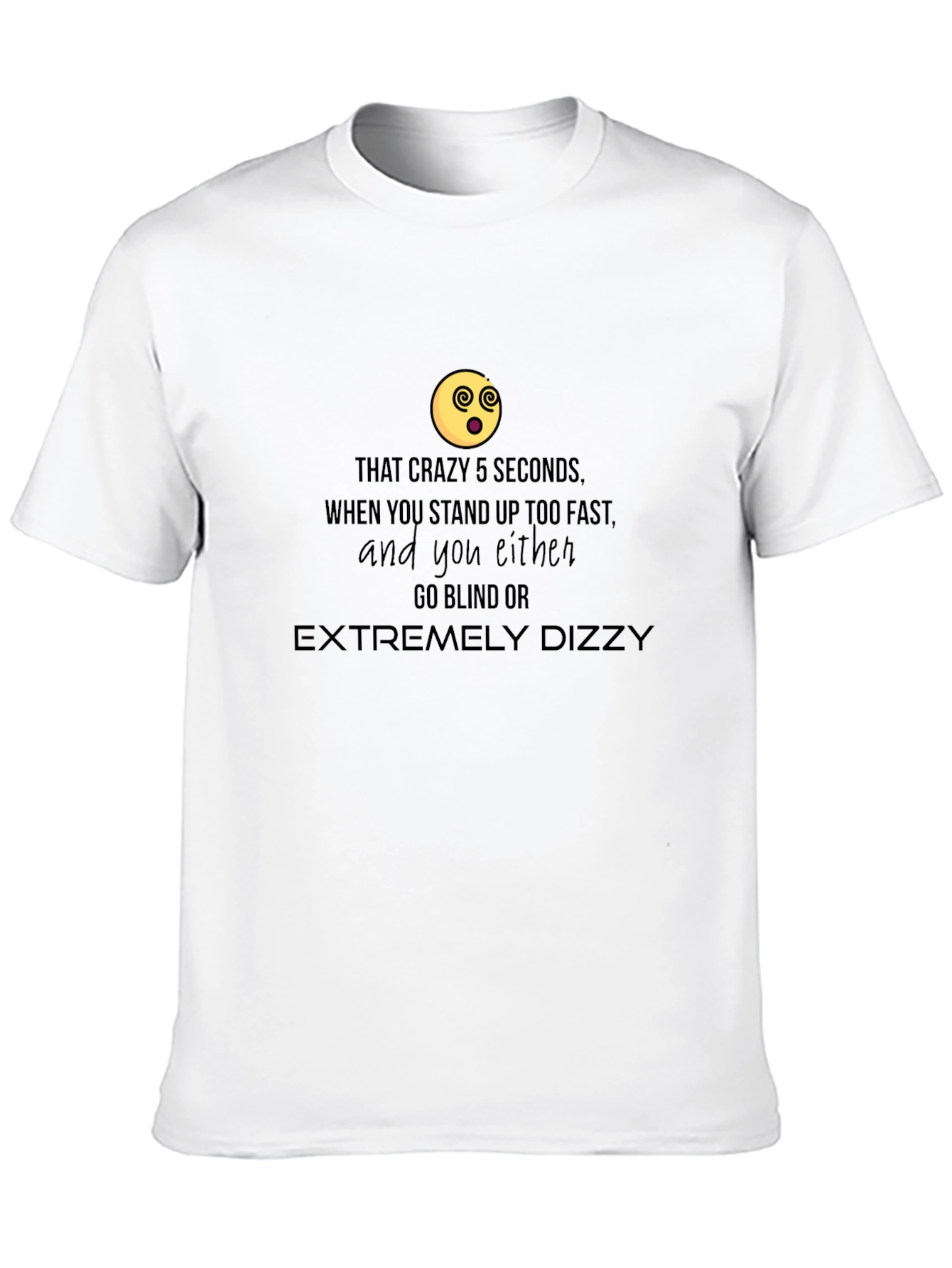Black Crazy Seconds Dizzy T-Shirt - Funny Graphic Tee view 10
