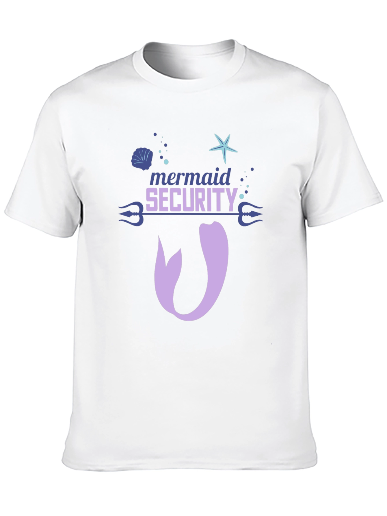 Black Mermaid Security Tee - Funny Graphic Novelty T-Shirt view 10