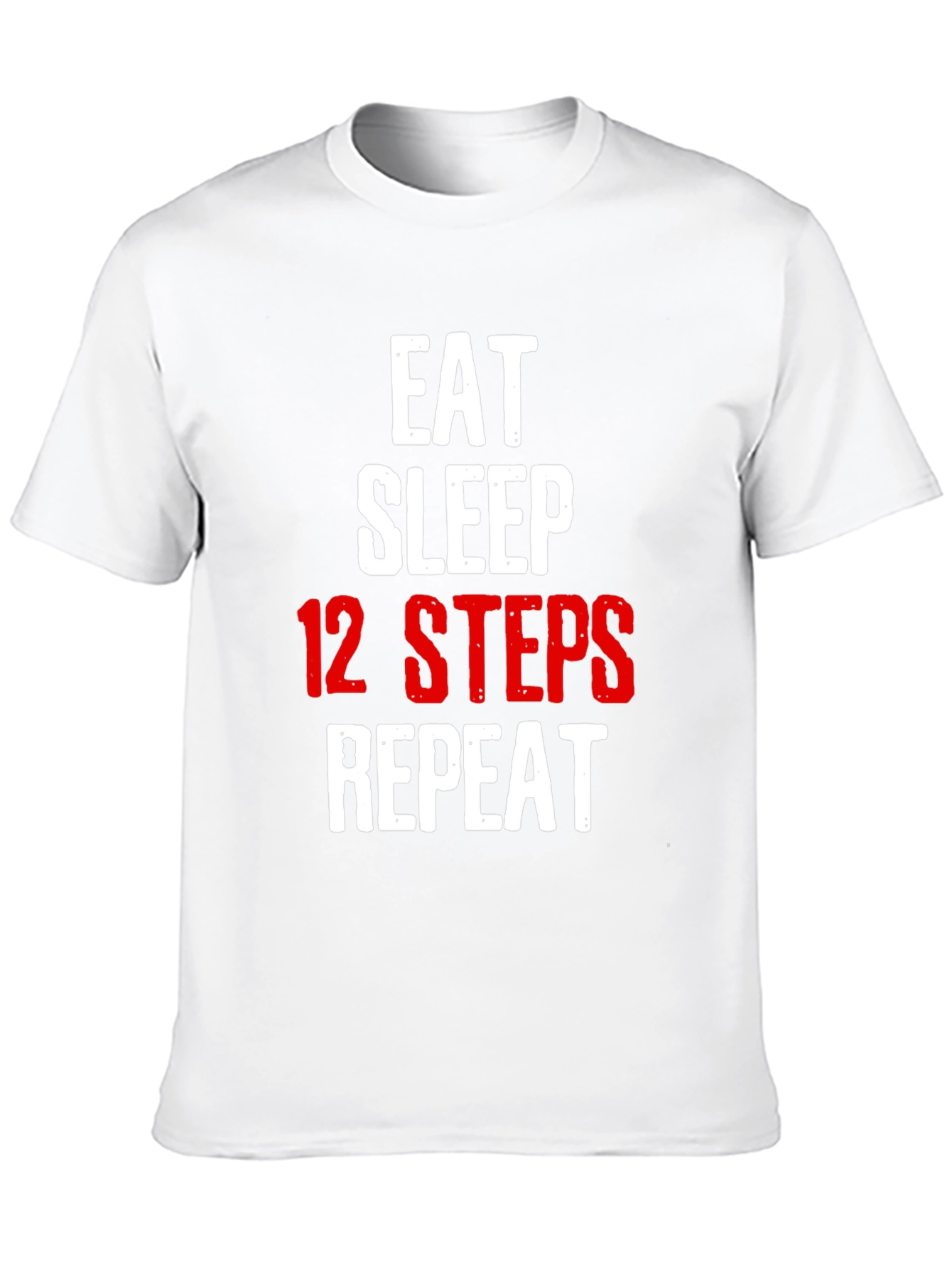 Black Eat Sleep 12 Steps Repeat Black T-Shirt view 10