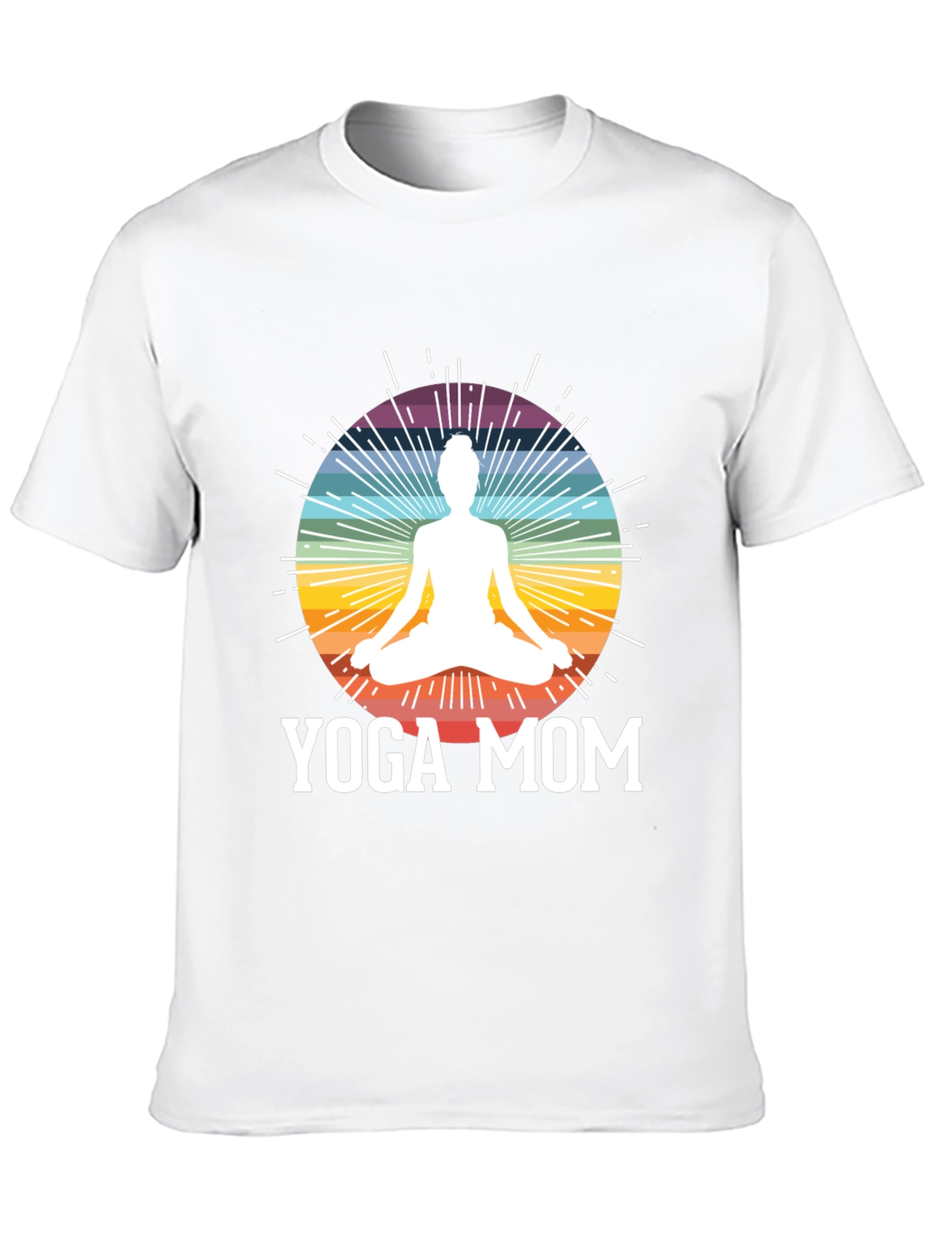 Black Yoga Mom Black T-Shirt - Meditation Rainbow Design view 10