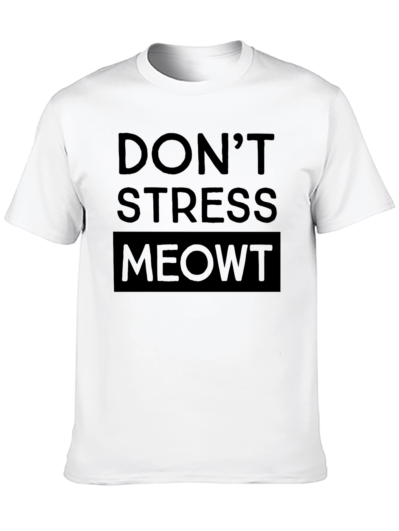 Black Don't Stress Meowt Black Graphic T-Shirt view 10