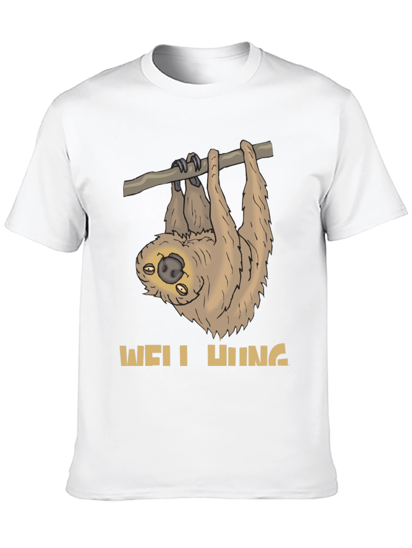 Black Well Hung Sloth Graphic Tee - Funny Animal T-Shirt view 10