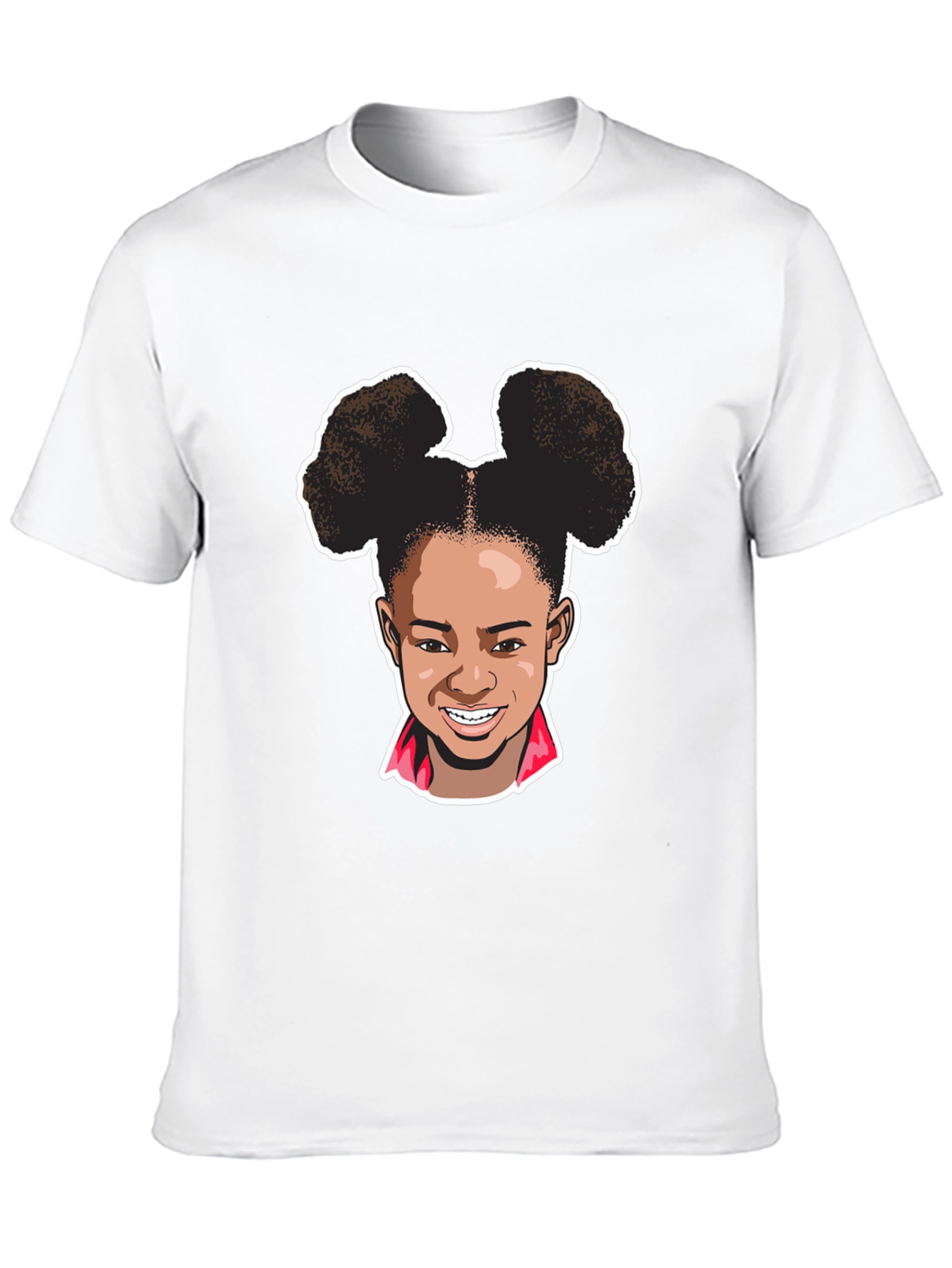 Black Cartoon Girl Graphic Tee - Black Cotton T-Shirt view 10