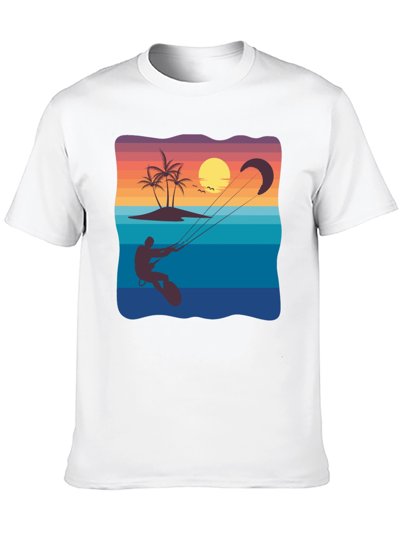 Black Sunset Kitesurfing Graphic Tee - Black Cotton Blend view 10